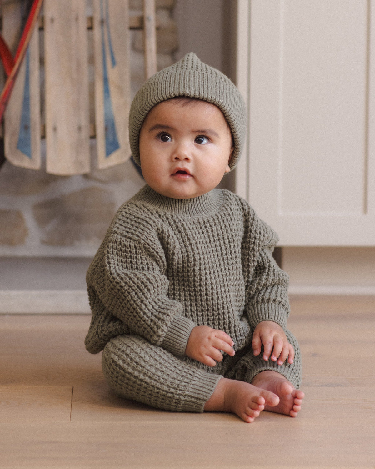 Chunky Knit Pant Spruce - Rylee + Cru | Kids Clothes | Trendy Baby Clothes | Modern Infant Outfits |