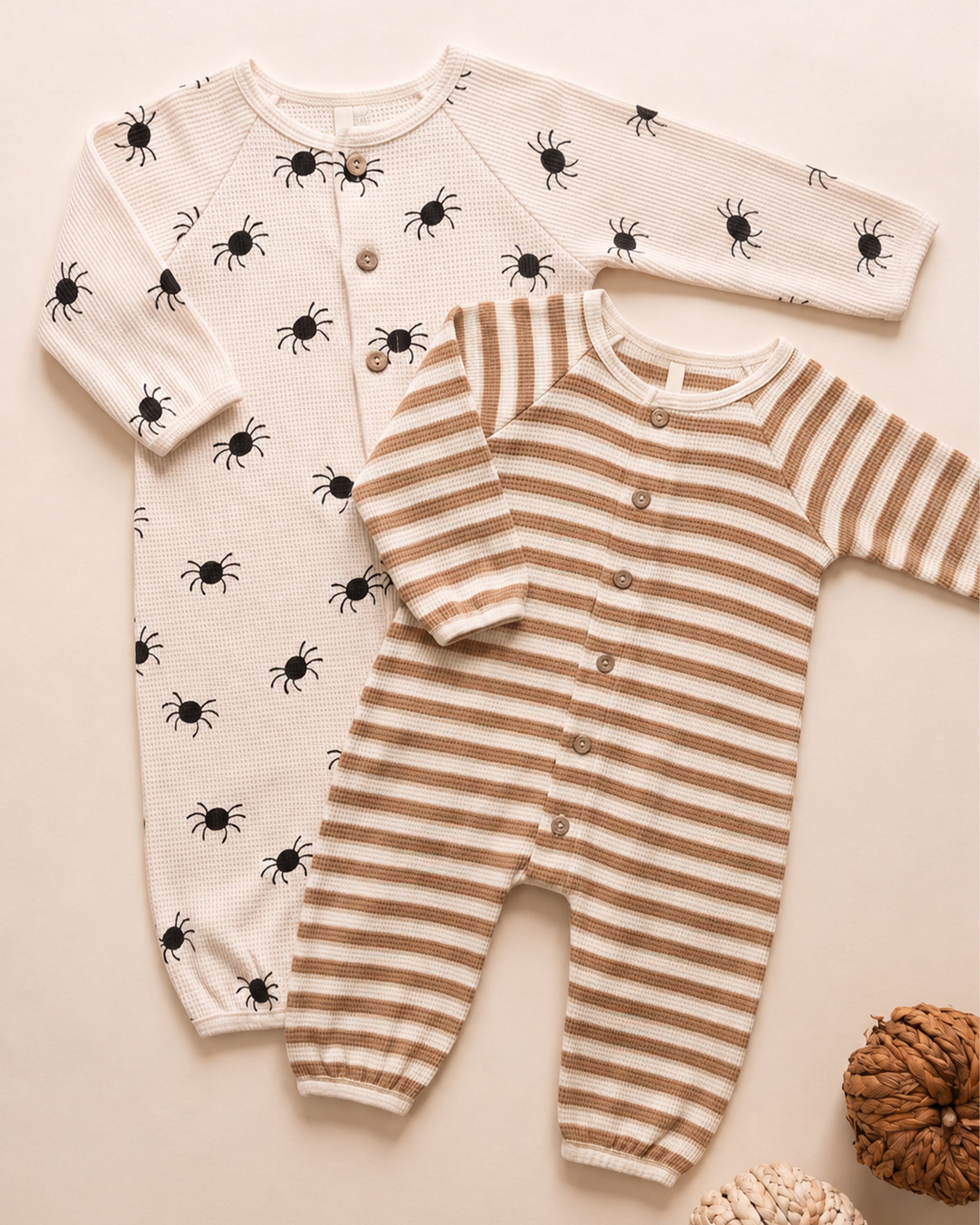 Waffle Long Sleeve Jumpsuit Bitsy Spider