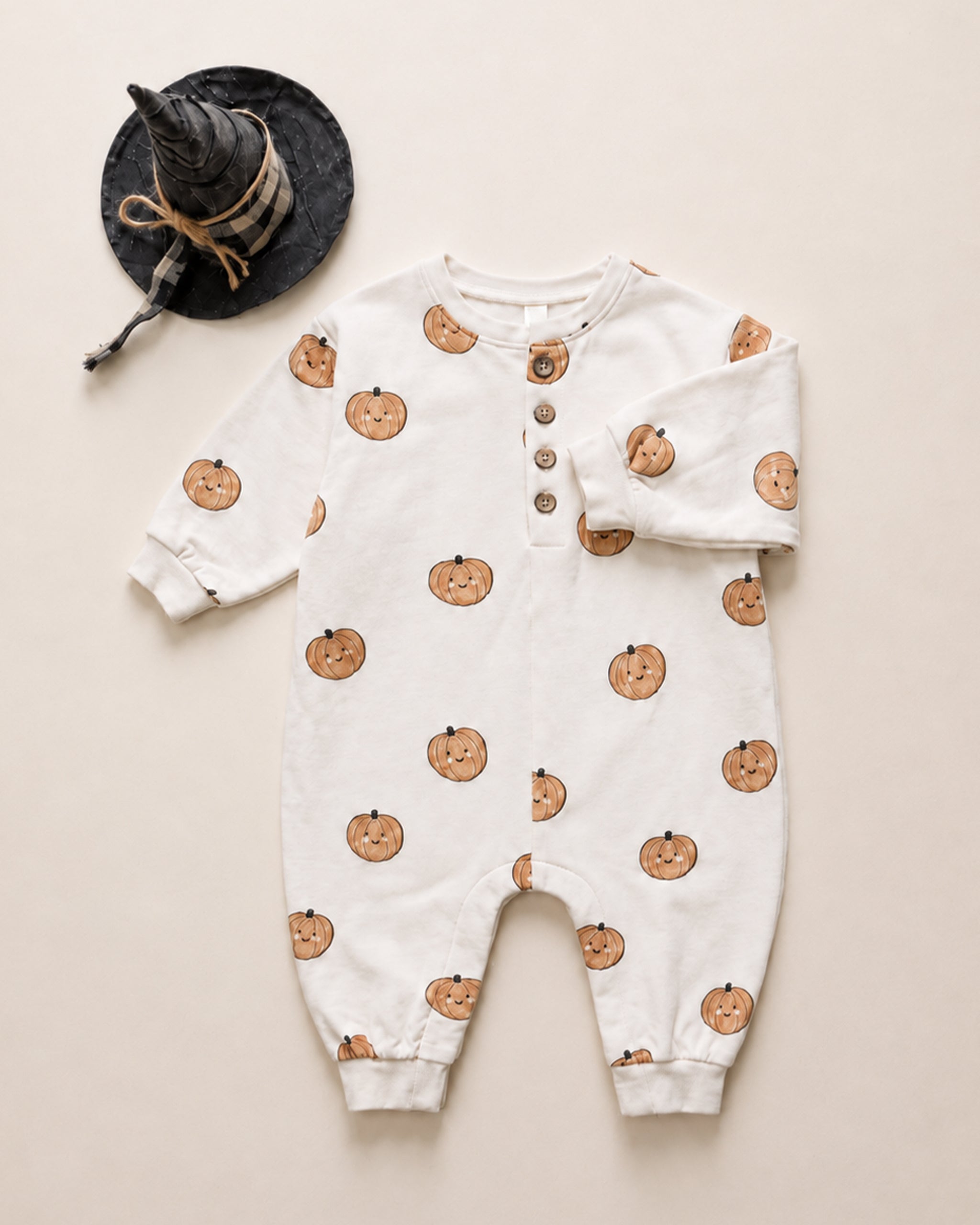 Relaxed Fleece Jumpsuit Pumpkins