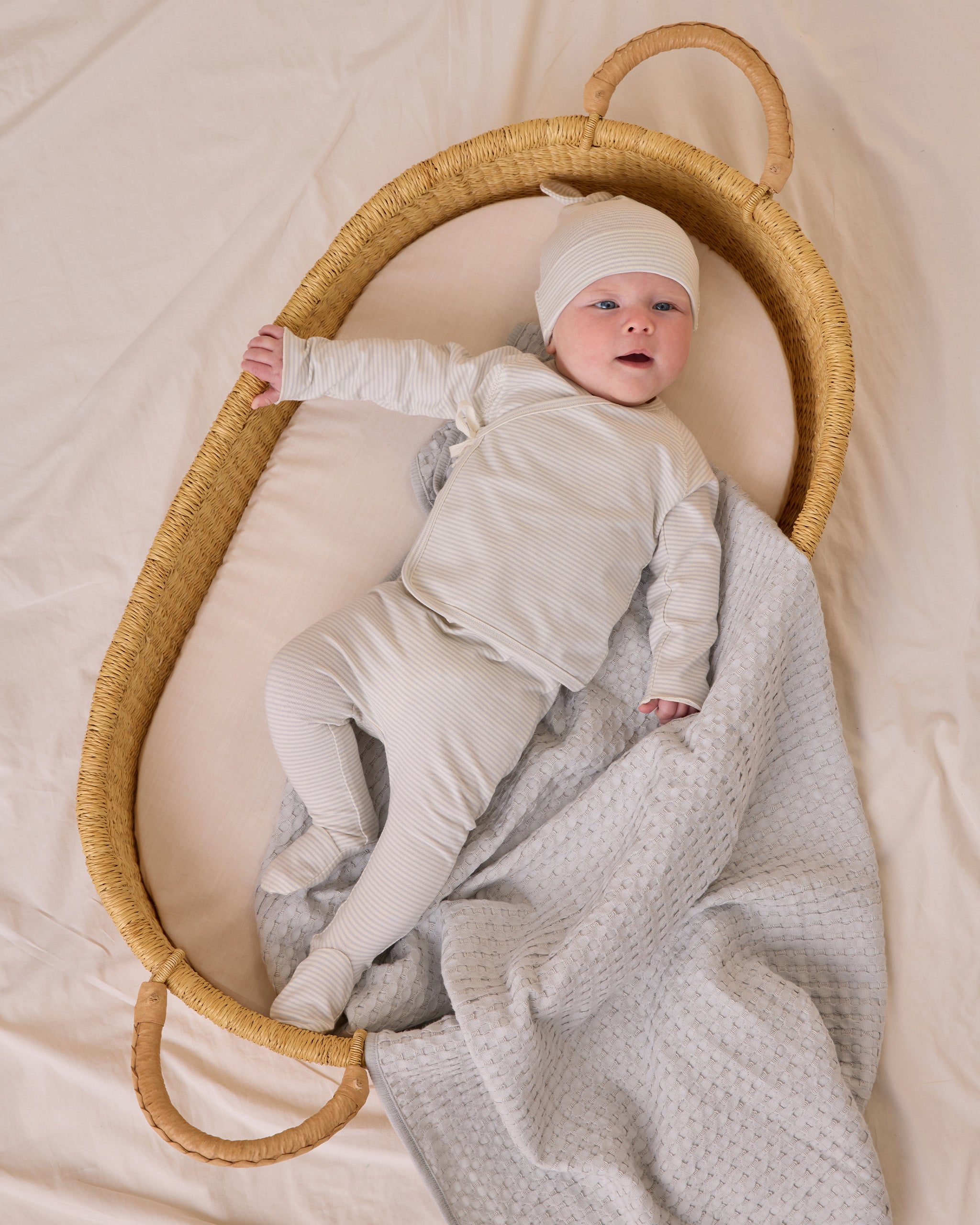 -Waffle Baby Blanket || Sky-