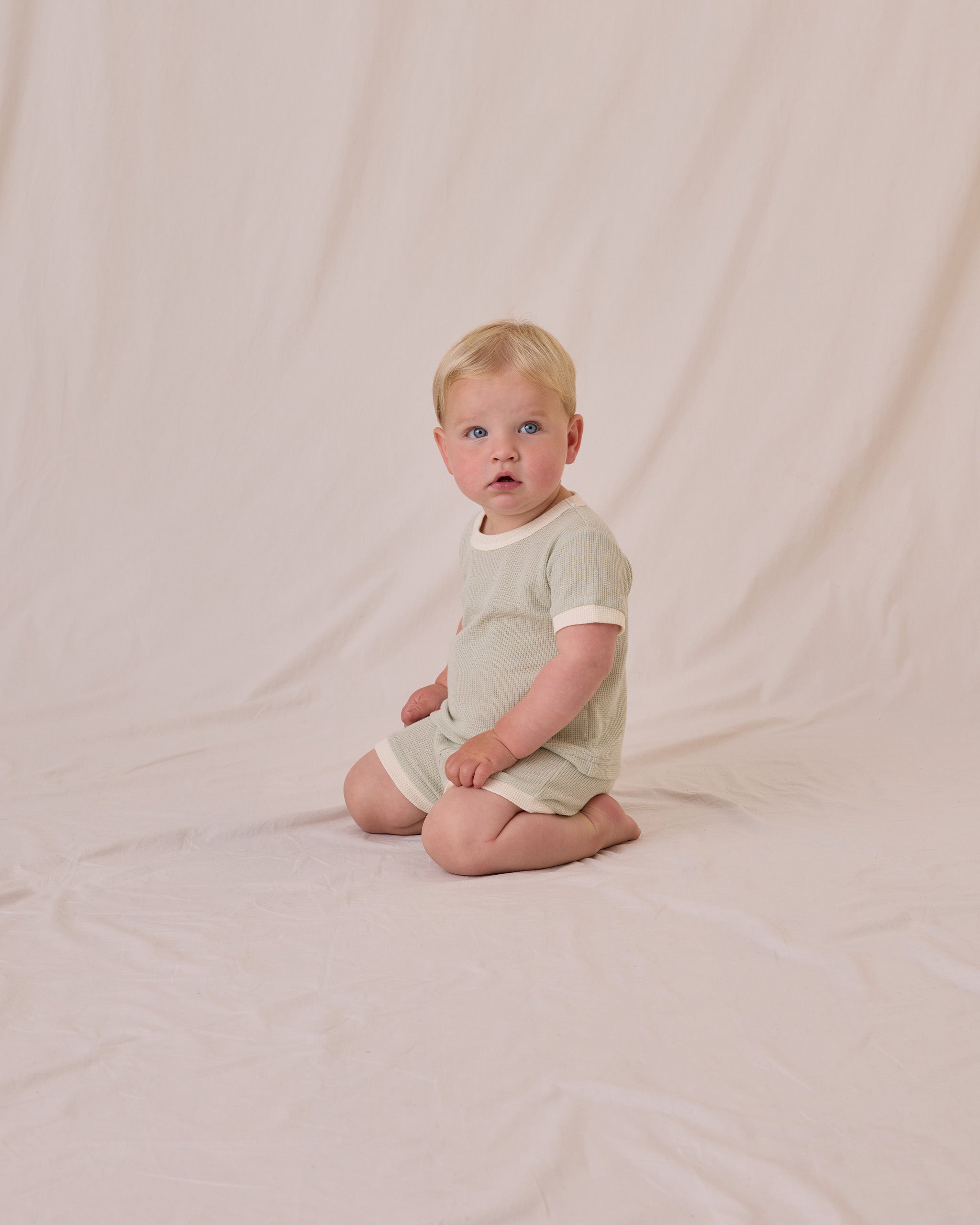 Ensemble shorty gaufré || Menthe