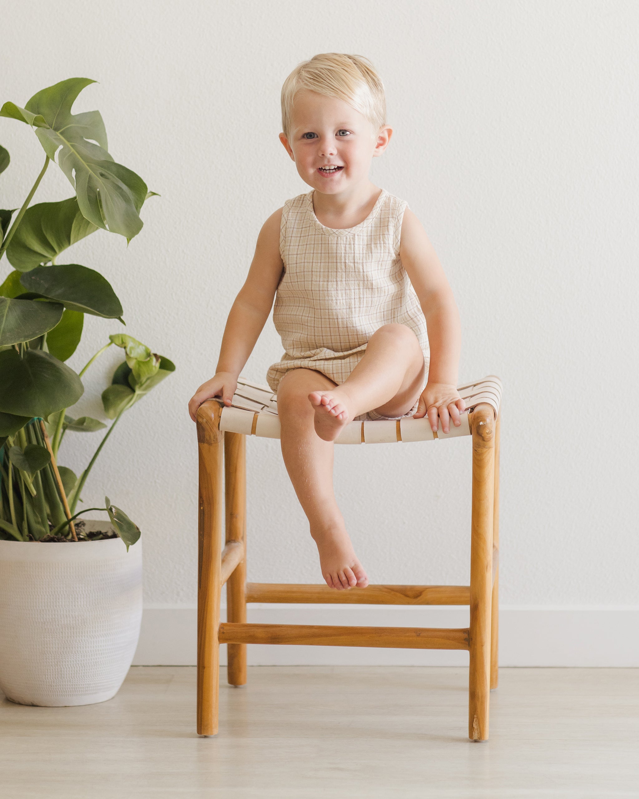 Woven Tank + Short Set || Yellow Plaid