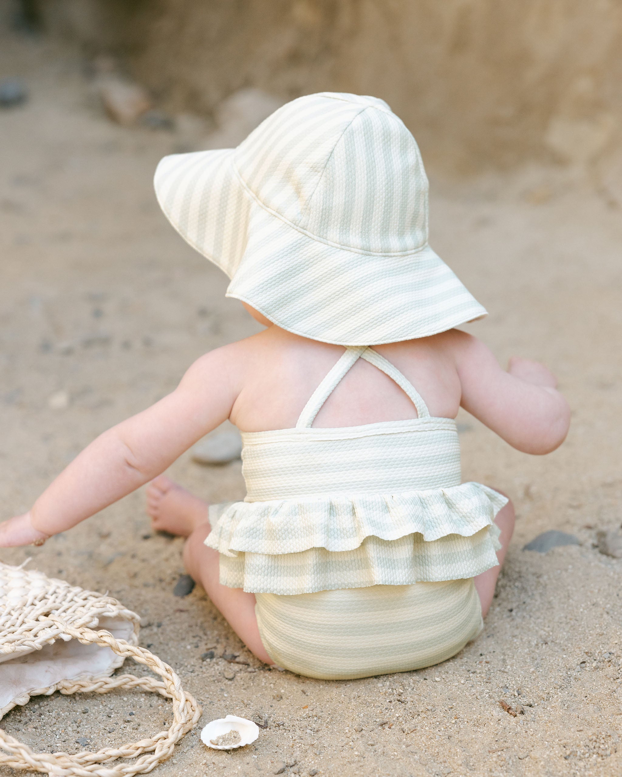 -Sun Hat || Mint Stripe-