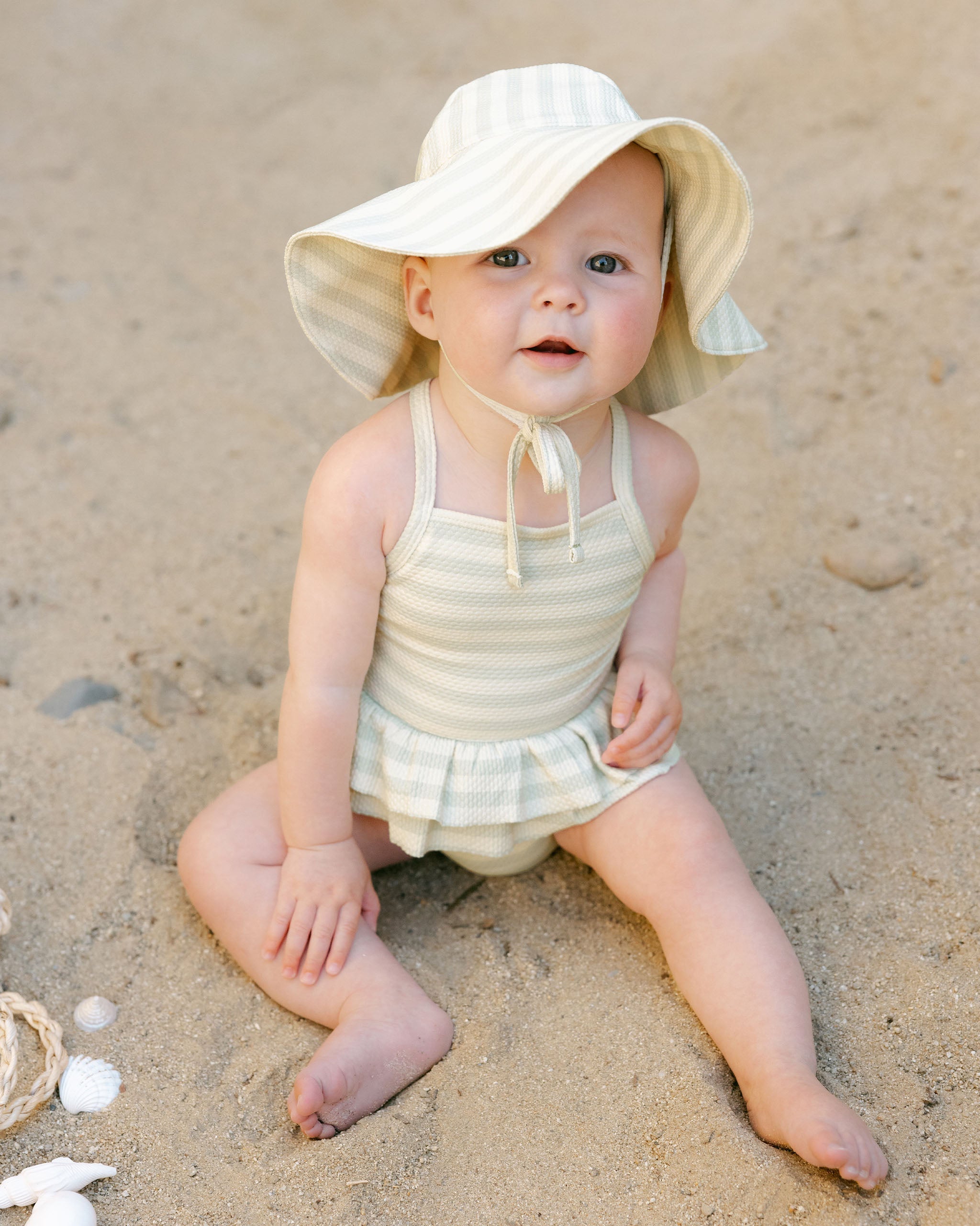 -Sun Hat || Mint Stripe-