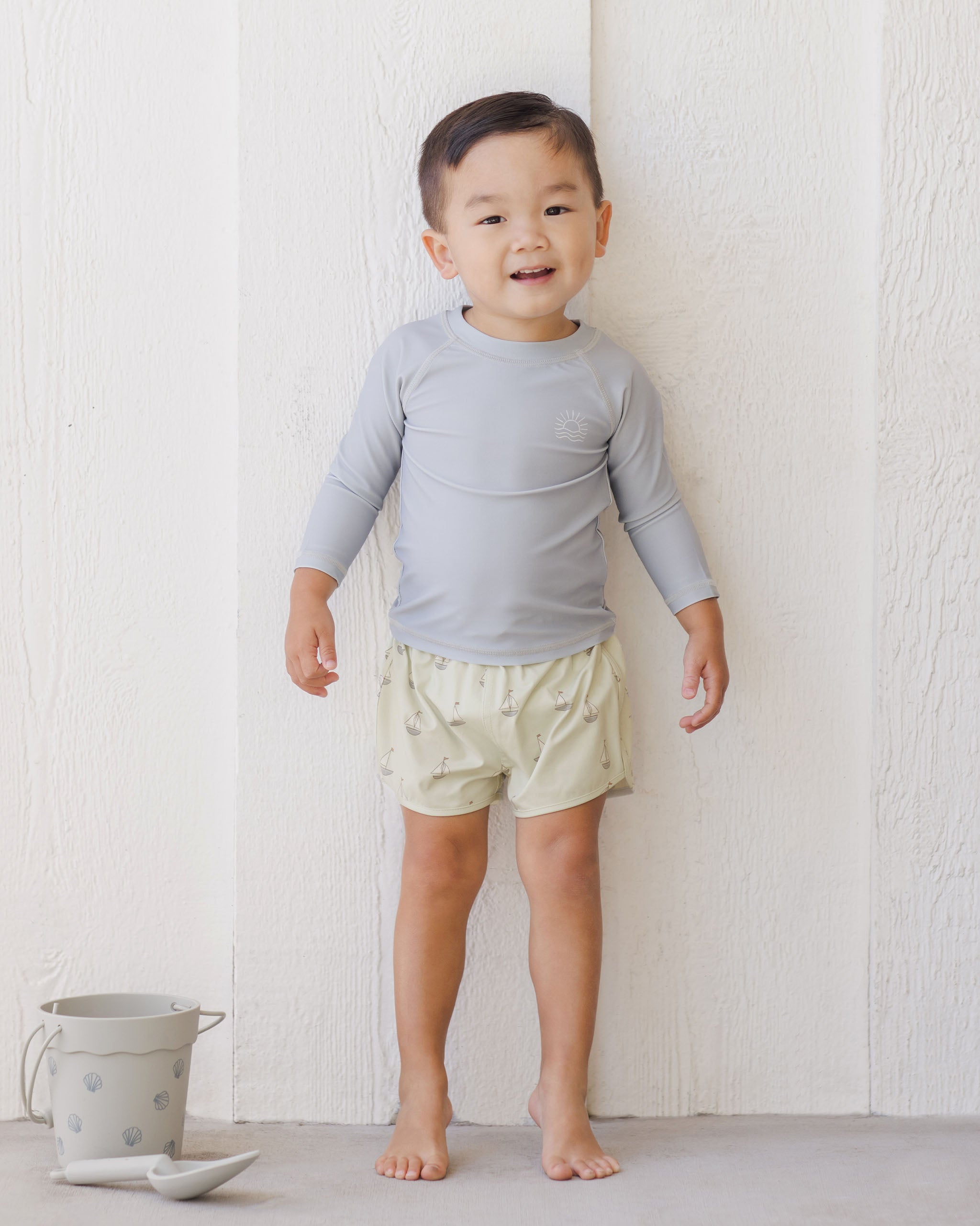 -Boys Swim Short || Sailboats-