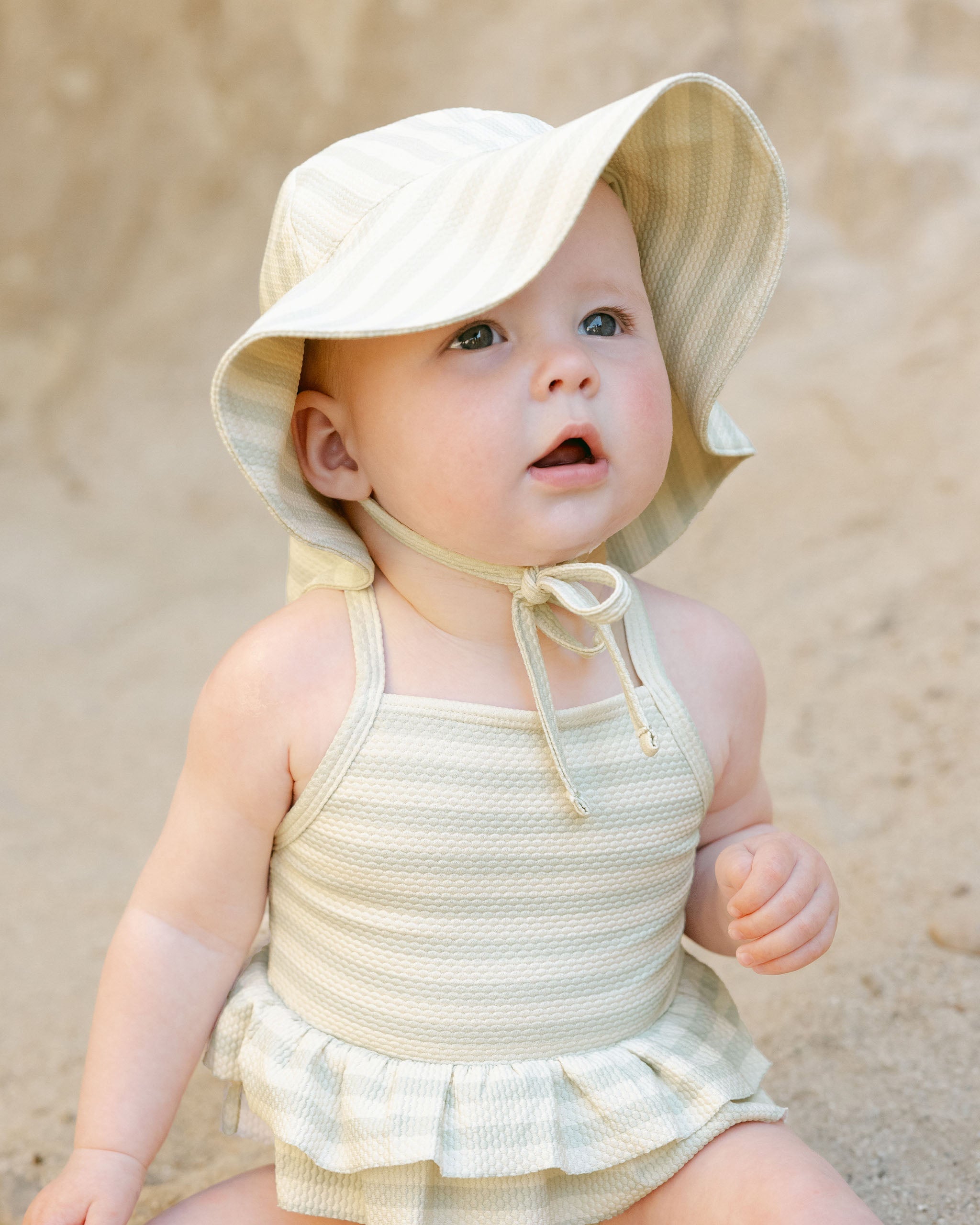 -Sun Hat || Mint Stripe-