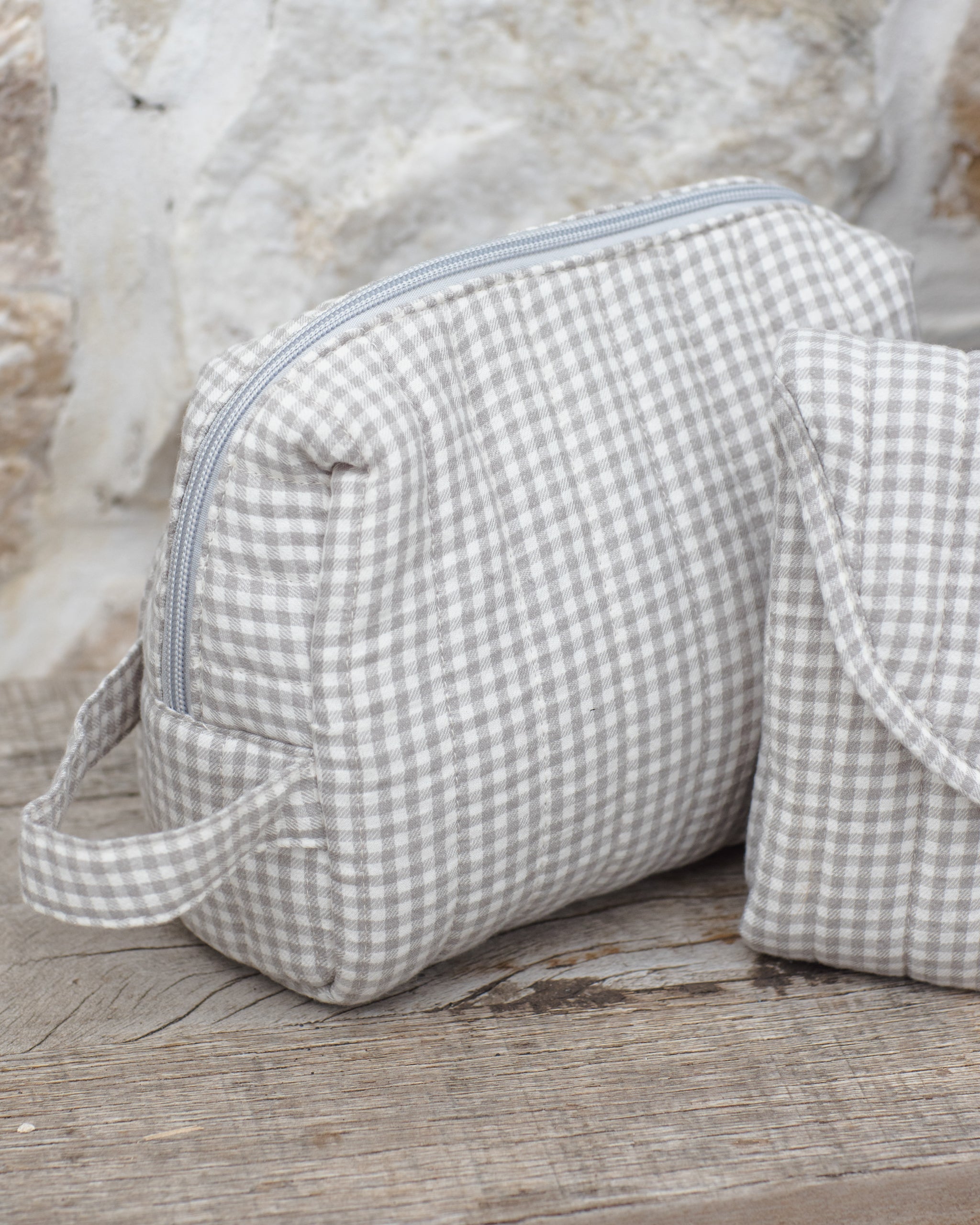 Toiletry Bag Sage Gingham - Rylee + Cru | Kids Clothes | Trendy Baby Clothes | Modern Infant Outfits |