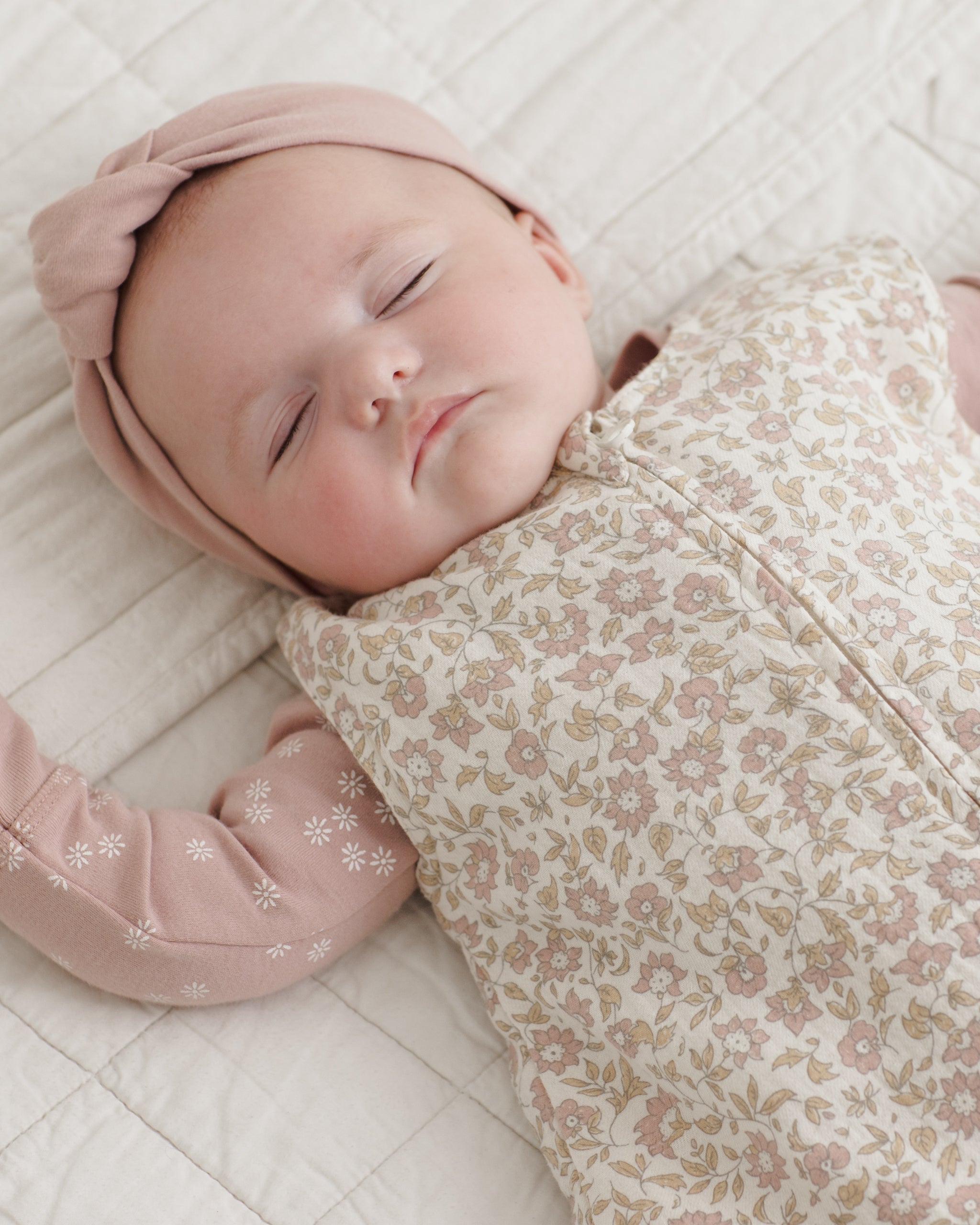 Zip Longsleeve Sleeper Mauve Daisy - Rylee + Cru | Kids Clothes | Trendy Baby Clothes | Modern Infant Outfits |