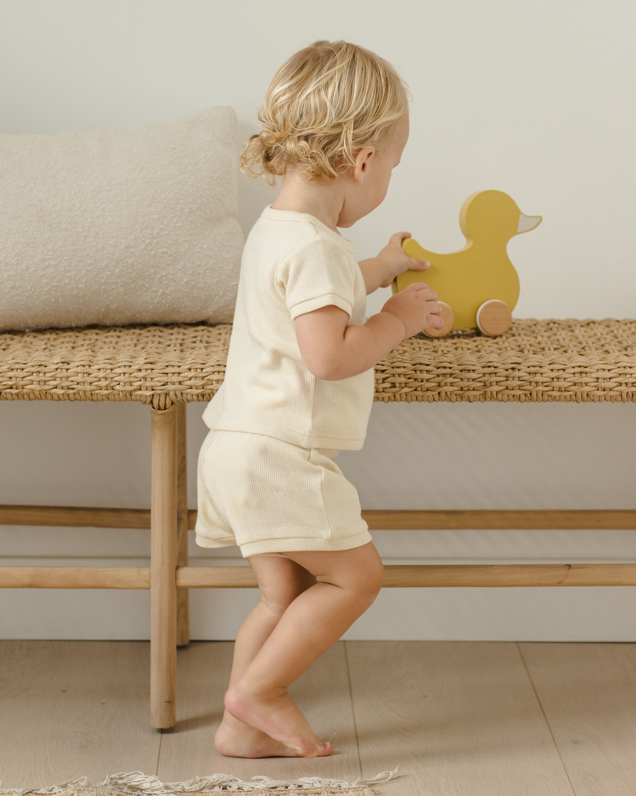 Waffle Shortie Set Natural - Rylee + Cru | Kids Clothes | Trendy Baby Clothes | Modern Infant Outfits |