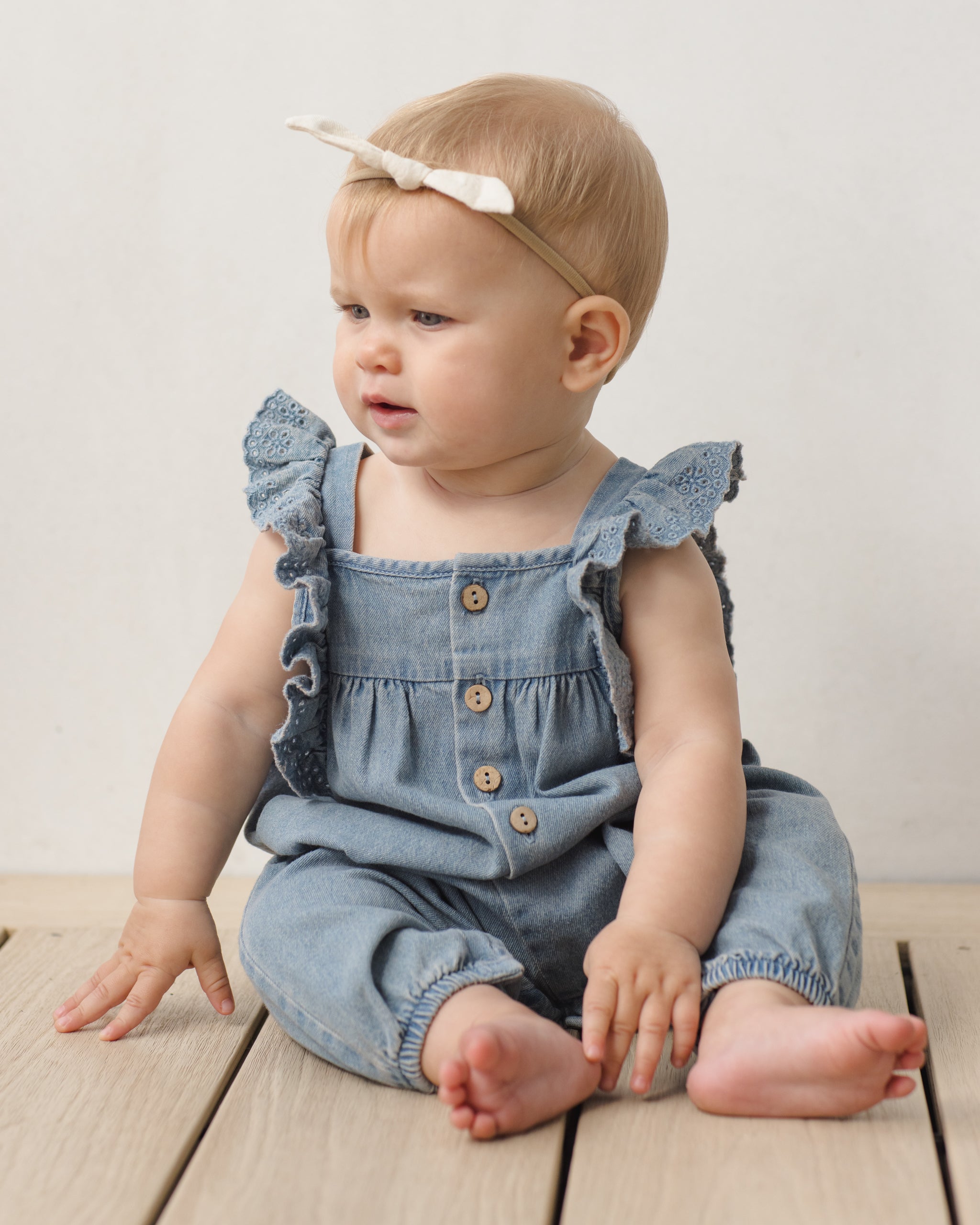 Nova Romper Chambray - Rylee + Cru | Kids Clothes | Trendy Baby Clothes | Modern Infant Outfits |