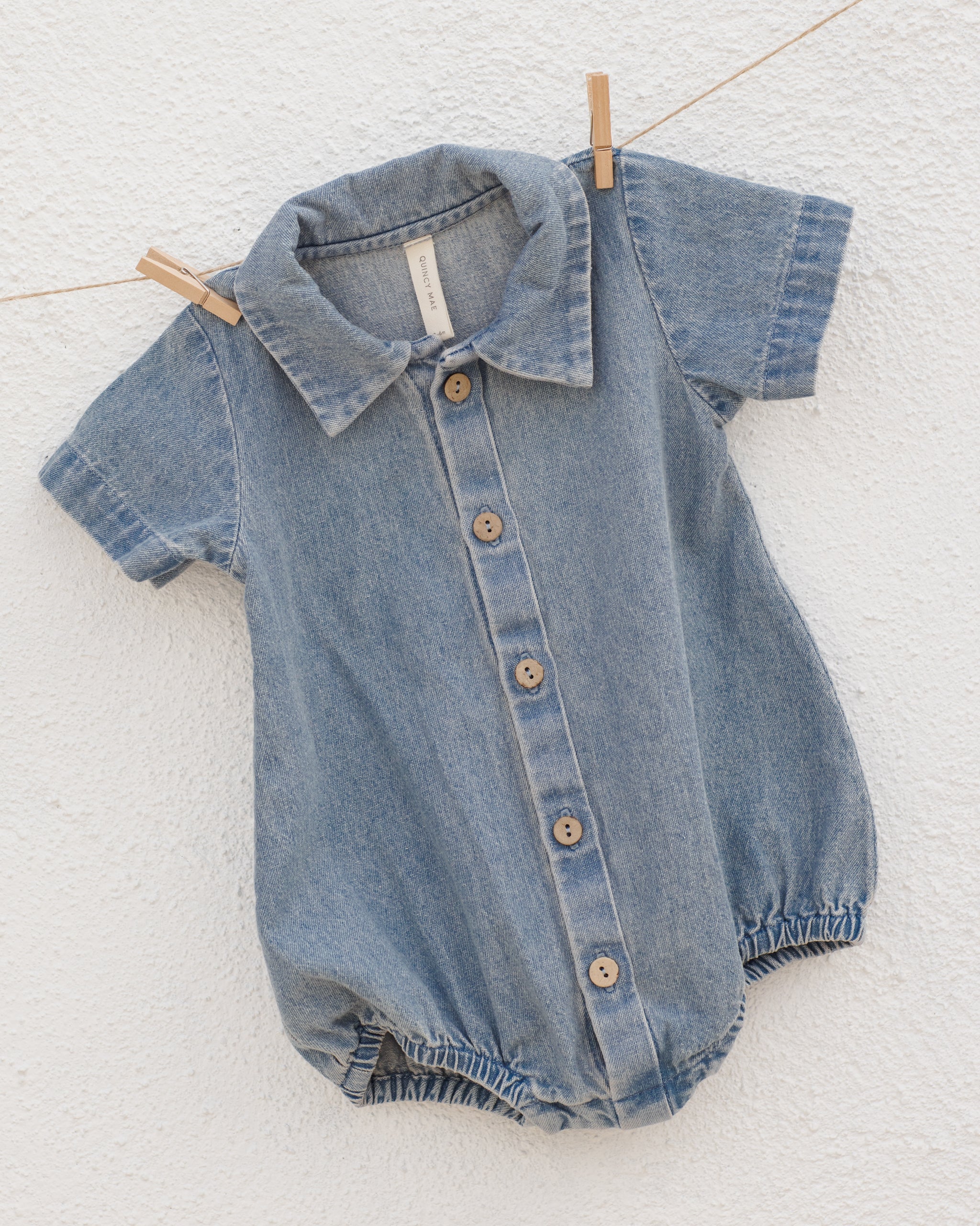Matteo Romper Chambray - Rylee + Cru | Kids Clothes | Trendy Baby Clothes | Modern Infant Outfits |