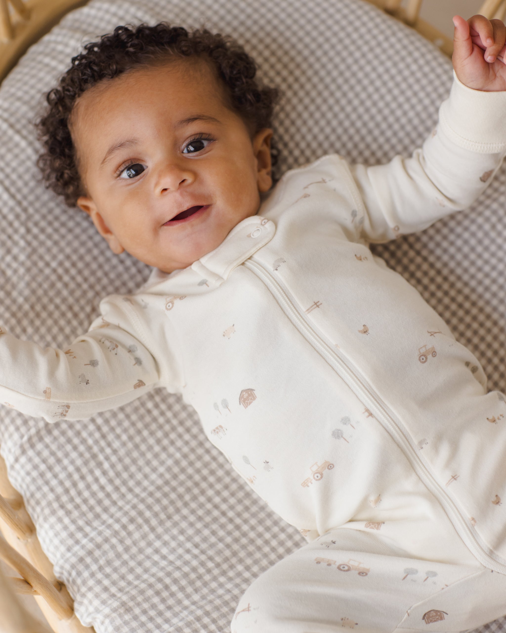 Zip Longsleeve Sleeper Farm - Rylee + Cru | Kids Clothes | Trendy Baby Clothes | Modern Infant Outfits |