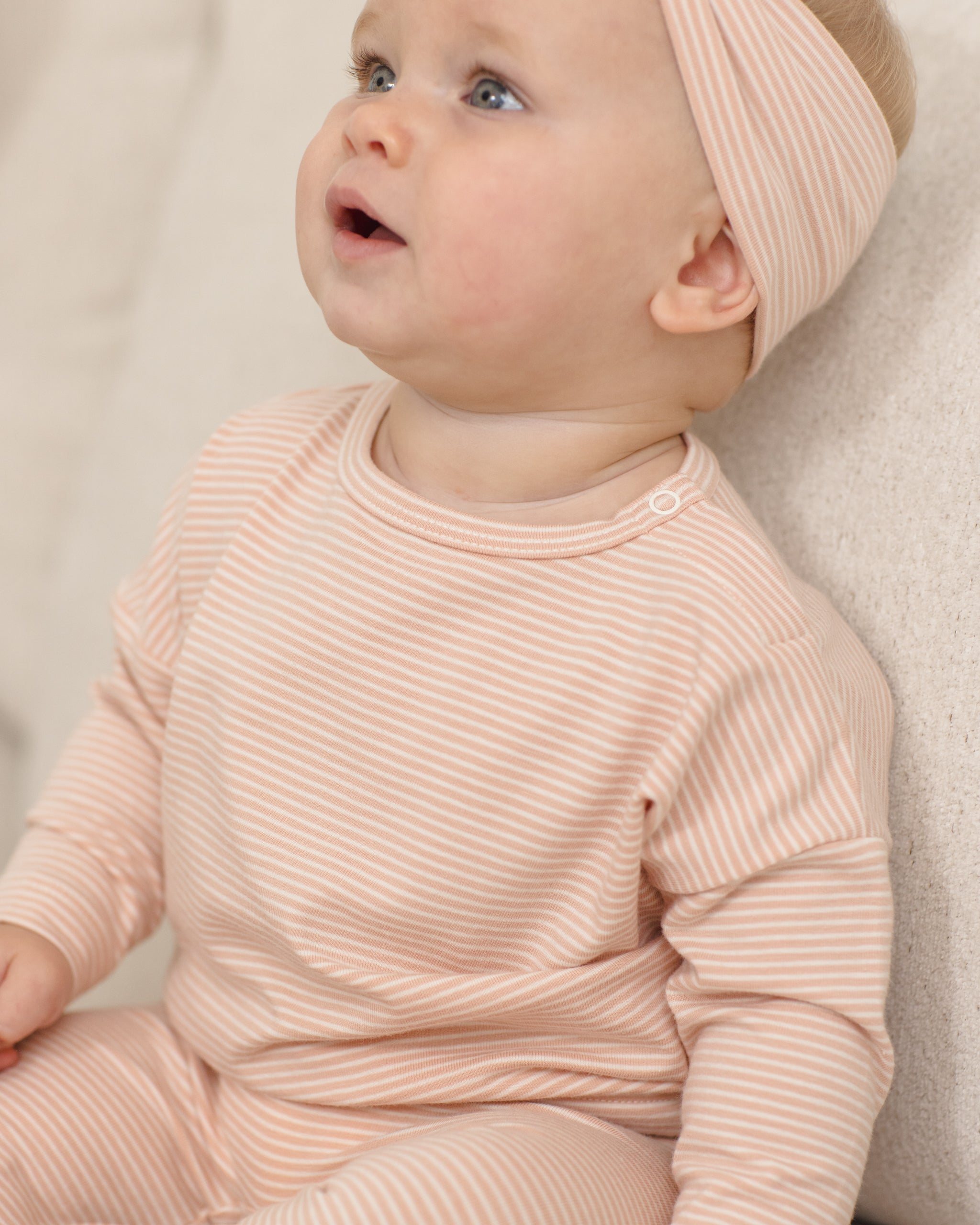 Long Sleeve Tee Melon Micro Stripe - Rylee + Cru | Kids Clothes | Trendy Baby Clothes | Modern Infant Outfits |