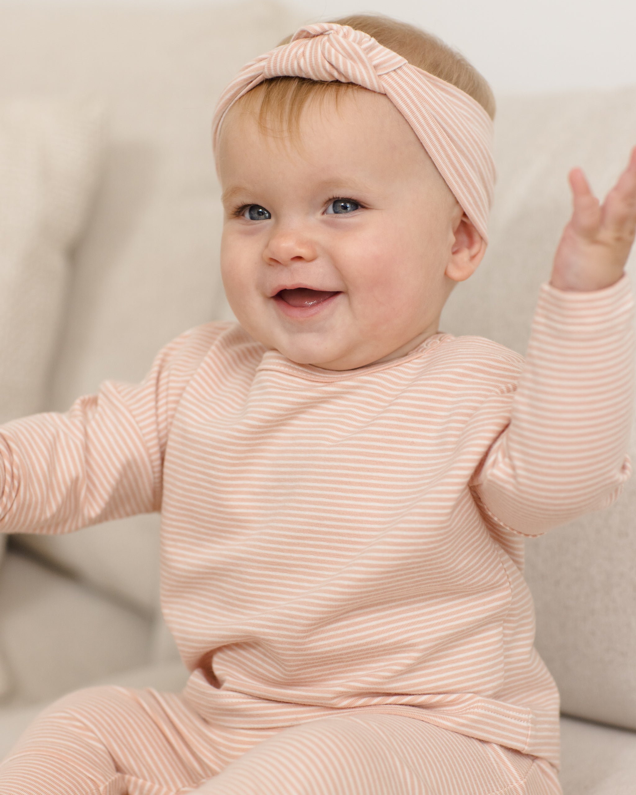 Drawstring Pant Melon Micro Stripe - Rylee + Cru | Kids Clothes | Trendy Baby Clothes | Modern Infant Outfits |