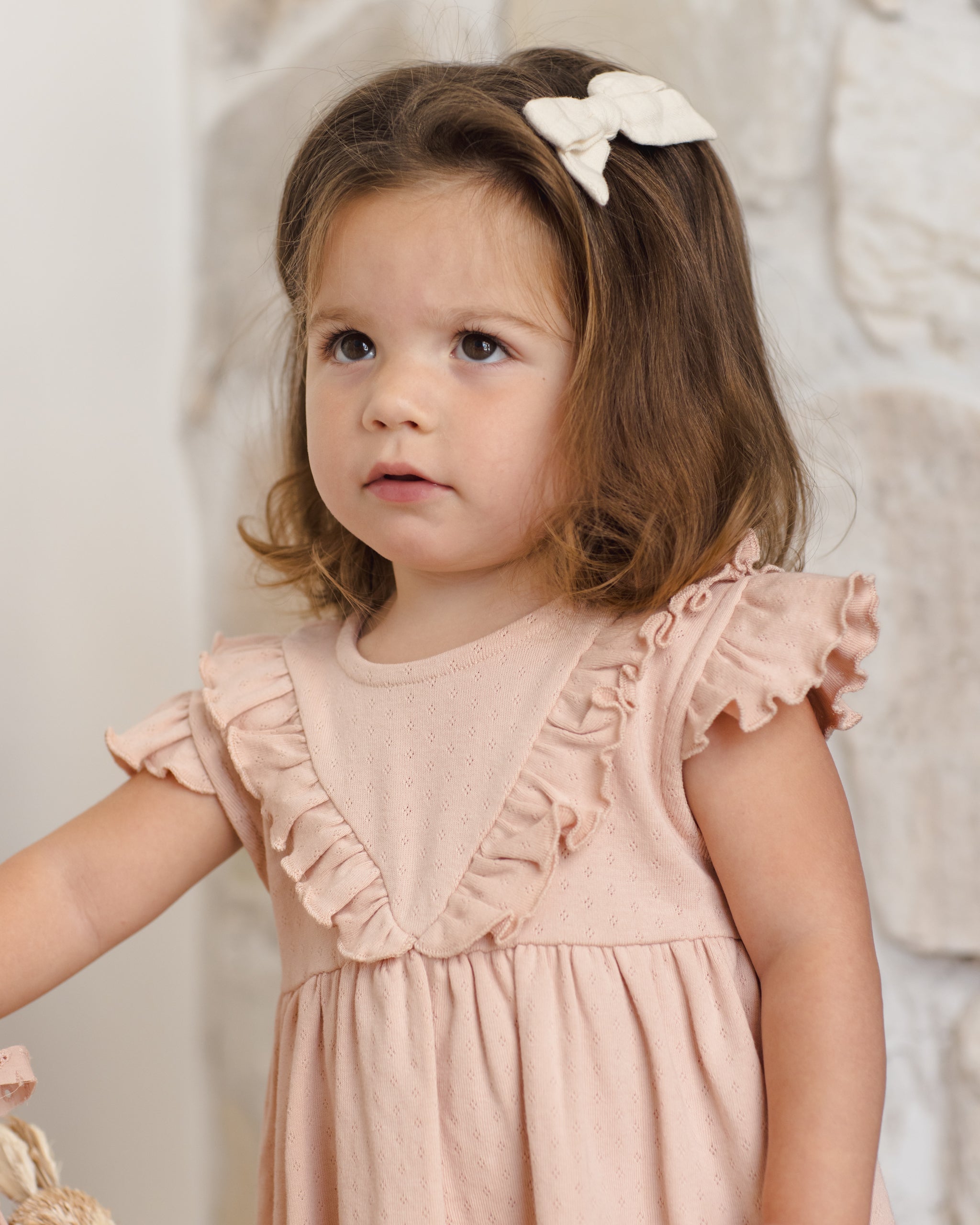 Sleeveless Ruffle V Dress Melon - Rylee + Cru | Kids Clothes | Trendy Baby Clothes | Modern Infant Outfits |