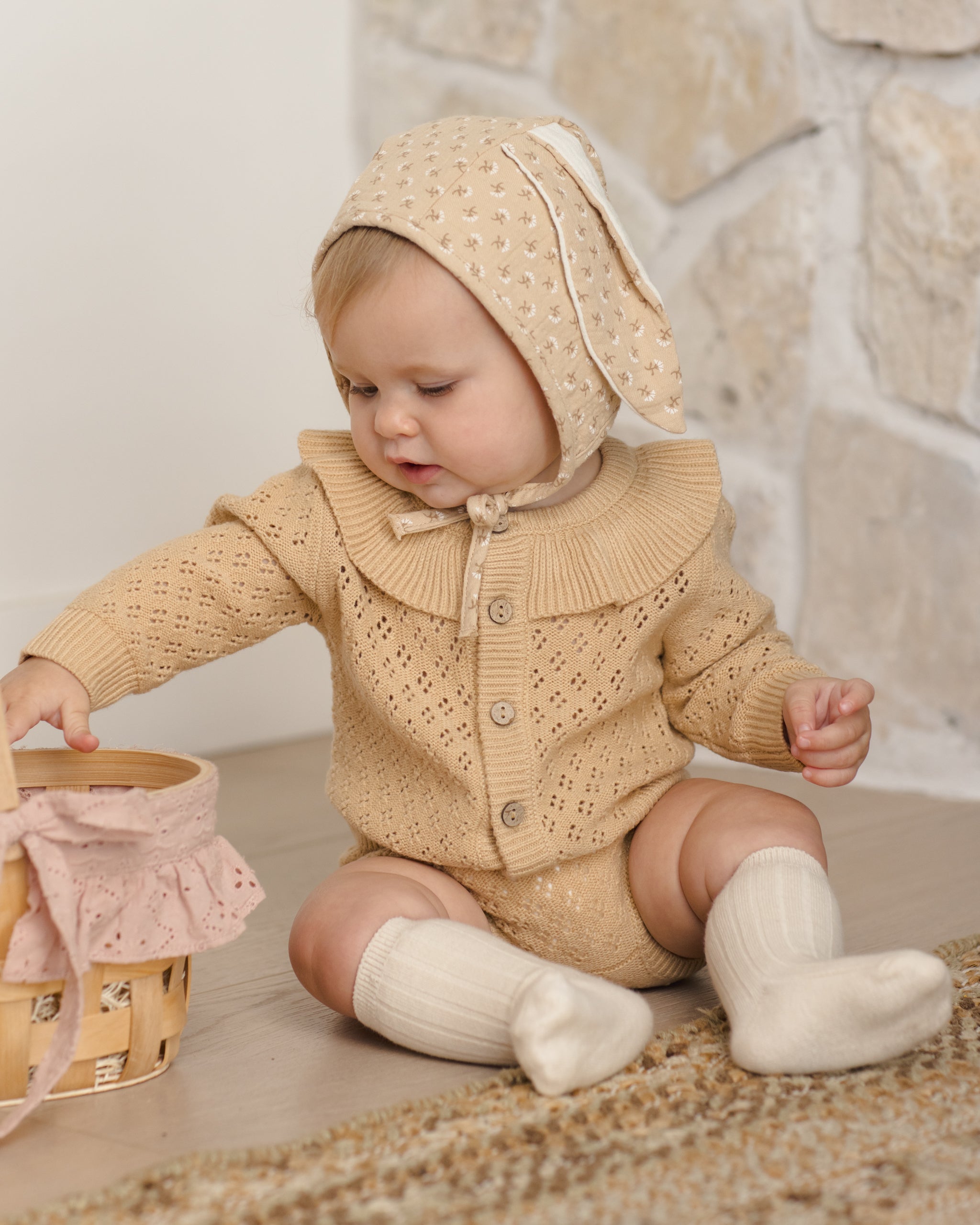 Ruffle Collar Cardigan Butterscotch - Rylee + Cru | Kids Clothes | Trendy Baby Clothes | Modern Infant Outfits |