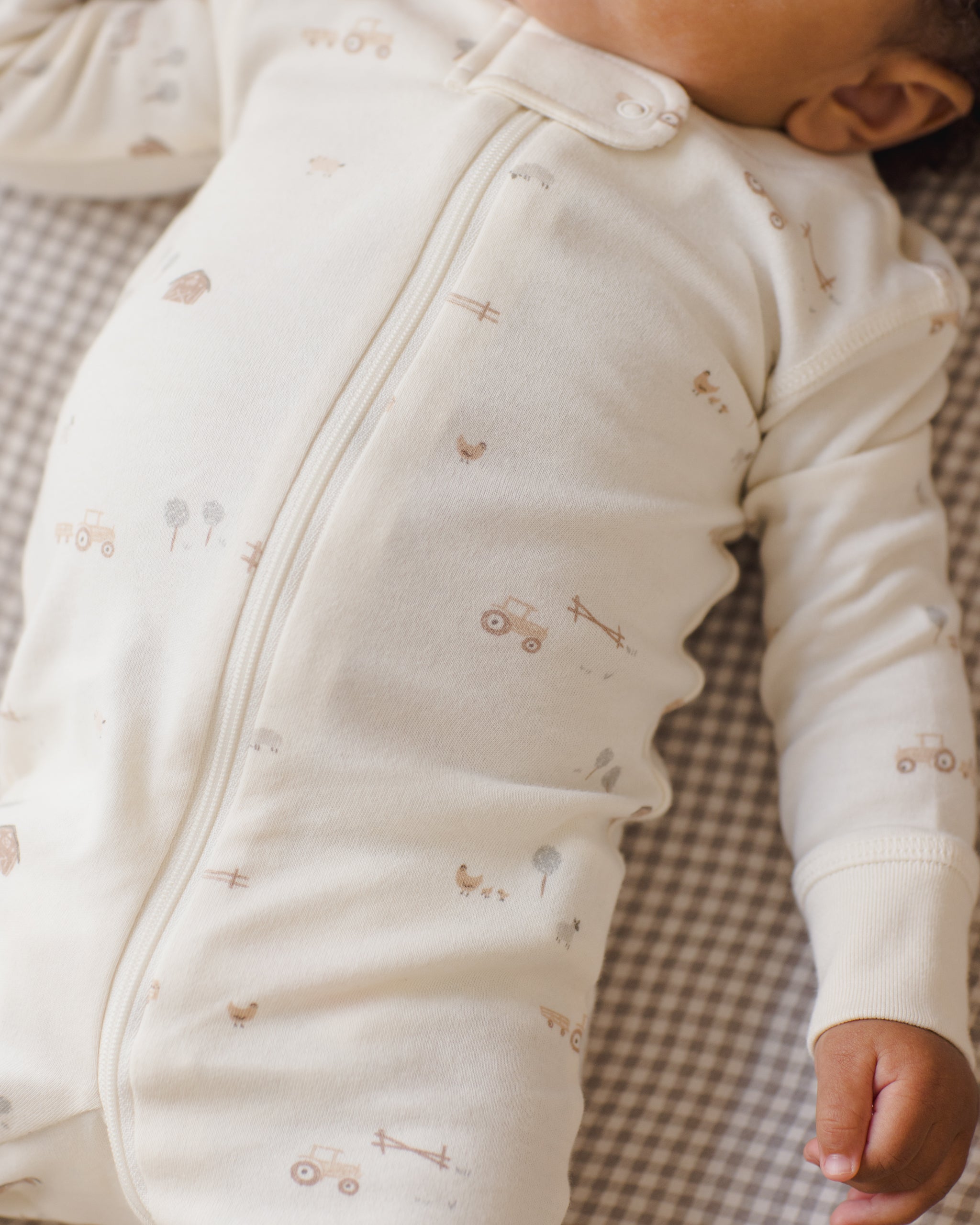 Zip Longsleeve Sleeper Farm - Rylee + Cru | Kids Clothes | Trendy Baby Clothes | Modern Infant Outfits |