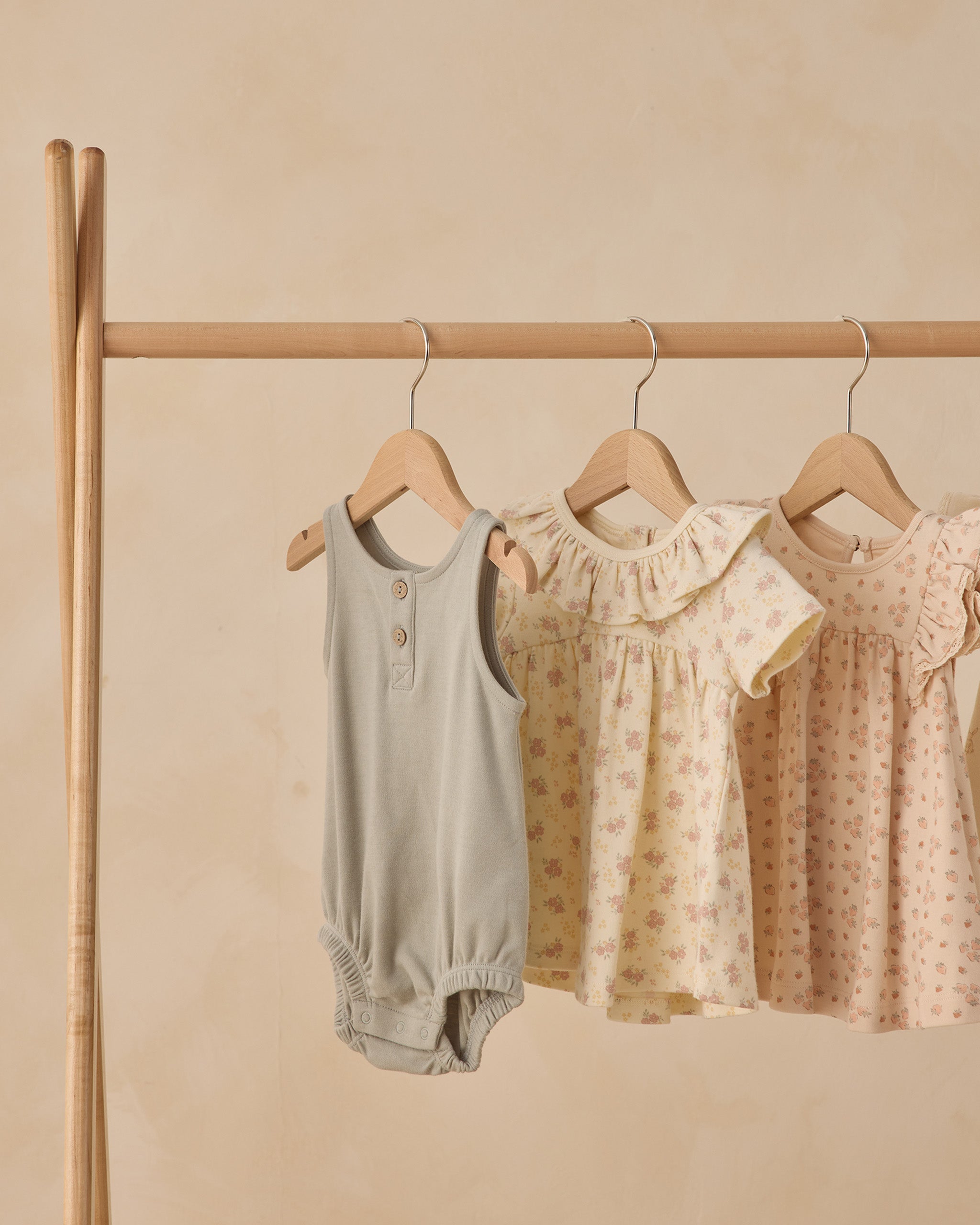 Ruffle Collar Jersey Dress Flower Field - Rylee + Cru | Kids Clothes | Trendy Baby Clothes | Modern Infant Outfits |