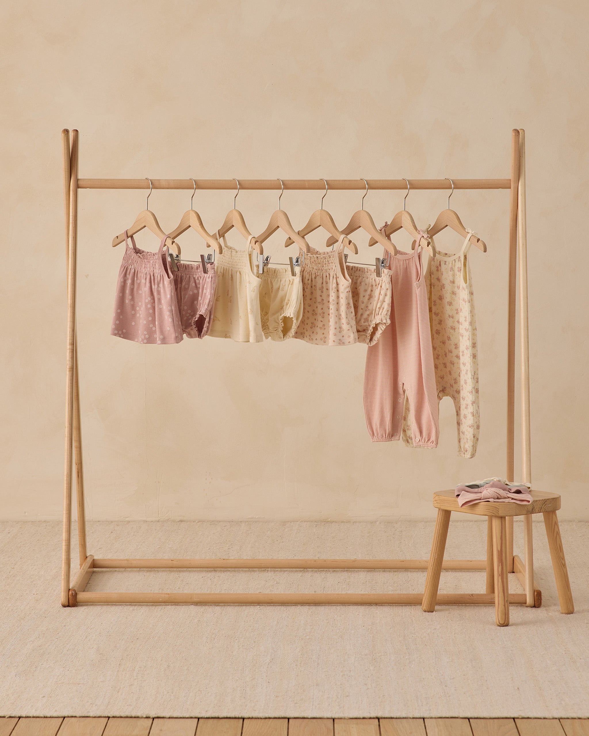 Smocked Jumpsuit Melon Micro Stripe - Rylee + Cru | Kids Clothes | Trendy Baby Clothes | Modern Infant Outfits |