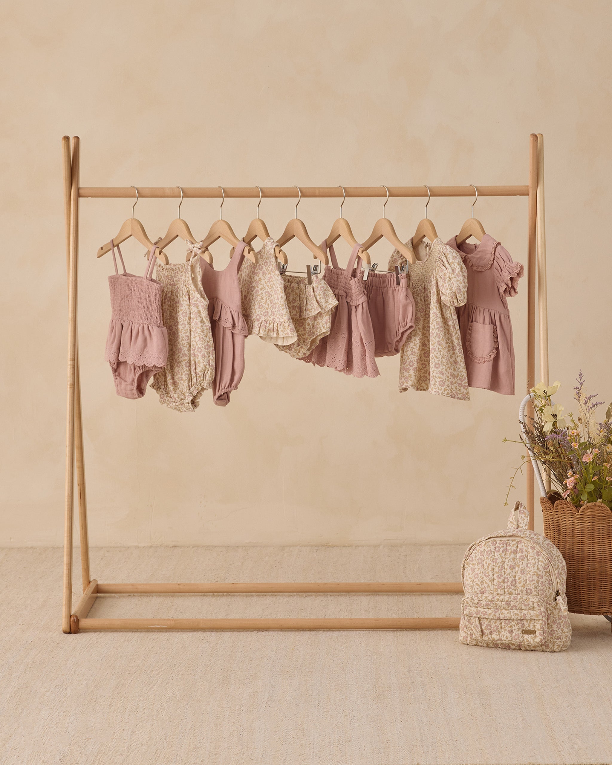 Mae Smocked Top + Bloomer Set Mauve - Rylee + Cru | Kids Clothes | Trendy Baby Clothes | Modern Infant Outfits |