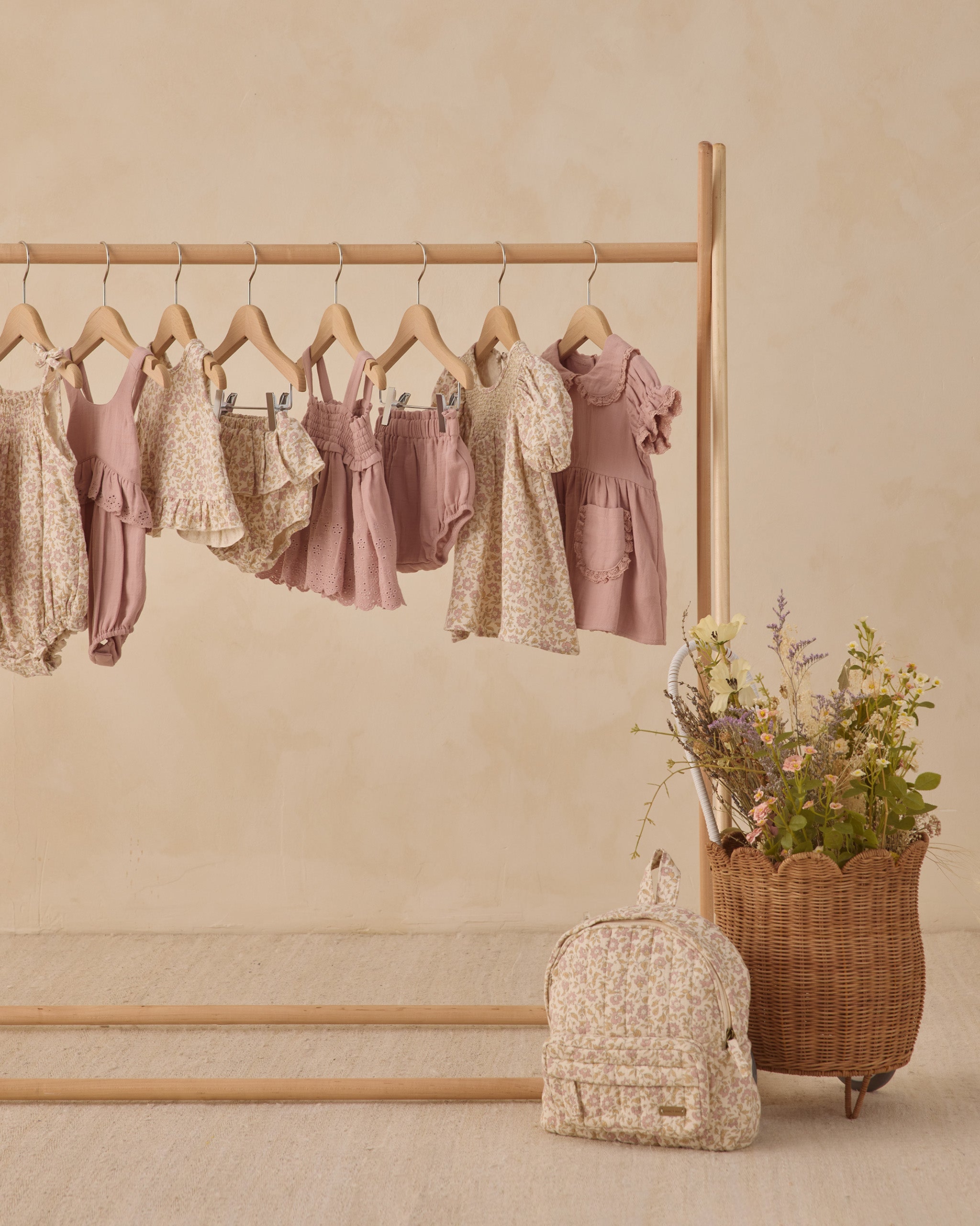 Mae Smocked Top + Bloomer Set Mauve - Rylee + Cru | Kids Clothes | Trendy Baby Clothes | Modern Infant Outfits |