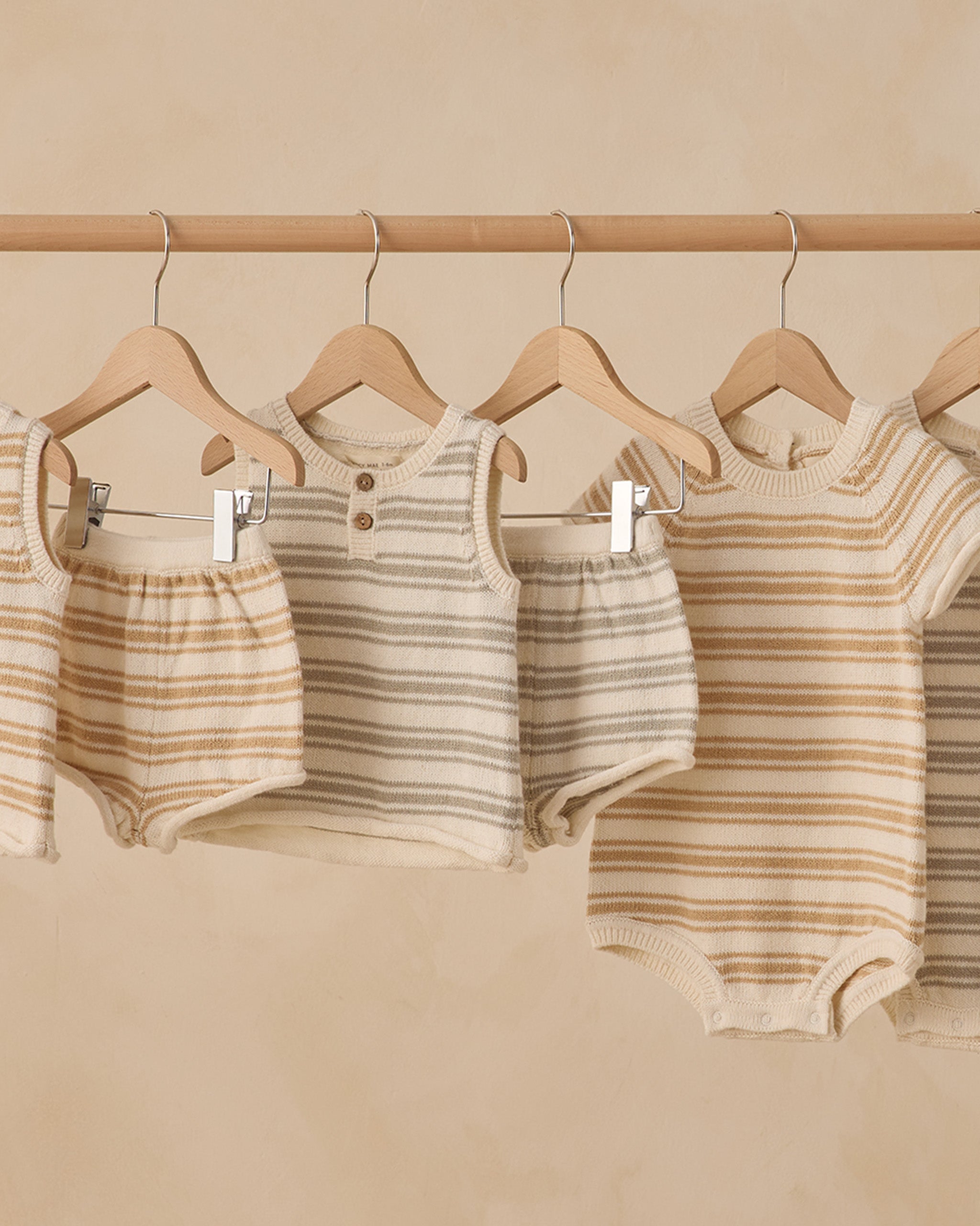 Taylor Knit Set Sage Stripe - Rylee + Cru | Kids Clothes | Trendy Baby Clothes | Modern Infant Outfits |