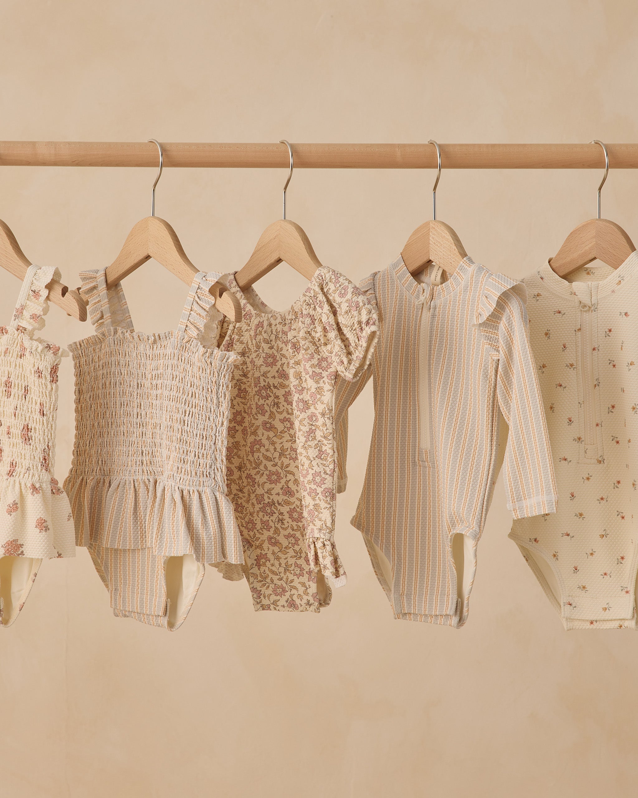 Smocked One-Piece Swimsuit Garden Rose - Rylee + Cru | Kids Clothes | Trendy Baby Clothes | Modern Infant Outfits |