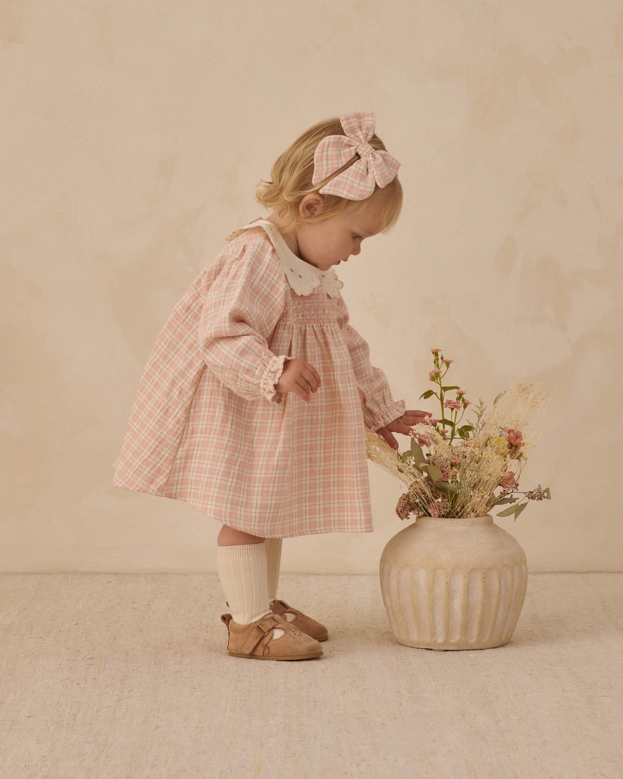 Callie Dress Pink Plaid - Rylee + Cru | Kids Clothes | Trendy Baby Clothes | Modern Infant Outfits |