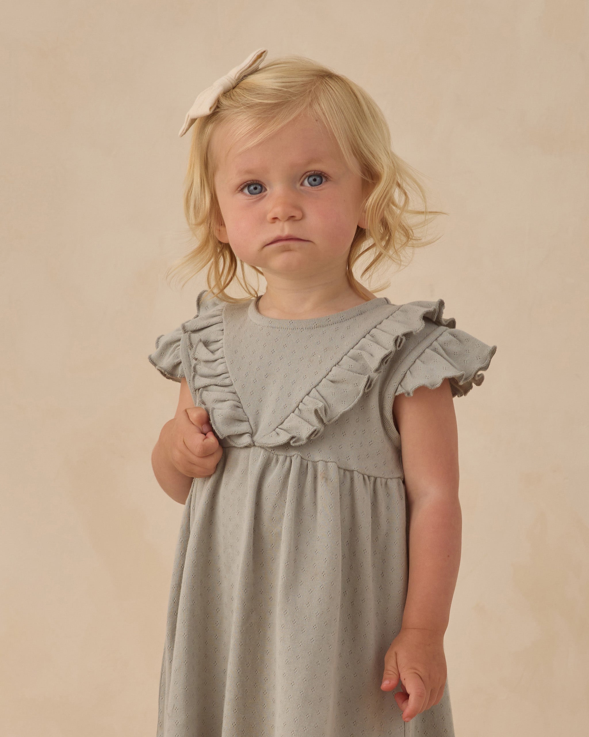 Sleeveless Ruffle V Dress Sage - Rylee + Cru | Kids Clothes | Trendy Baby Clothes | Modern Infant Outfits |
