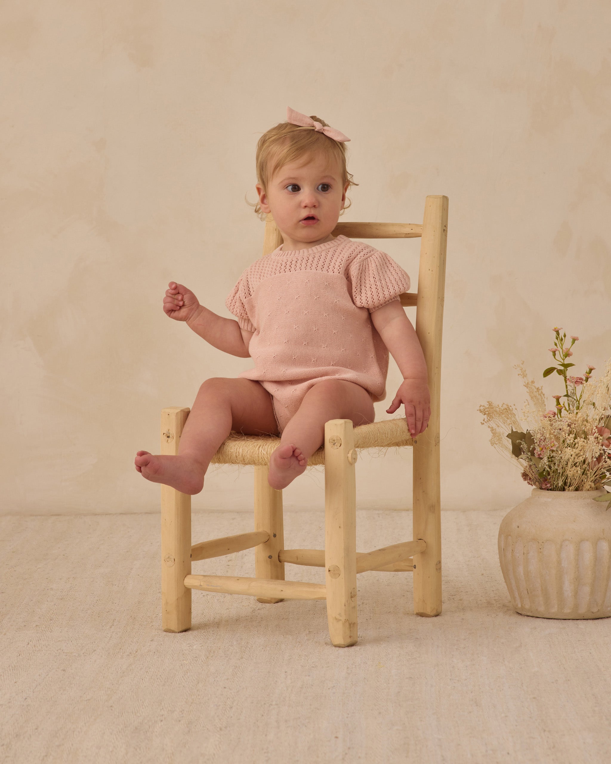 Pointelle Knit Romper Melon - Rylee + Cru | Kids Clothes | Trendy Baby Clothes | Modern Infant Outfits |