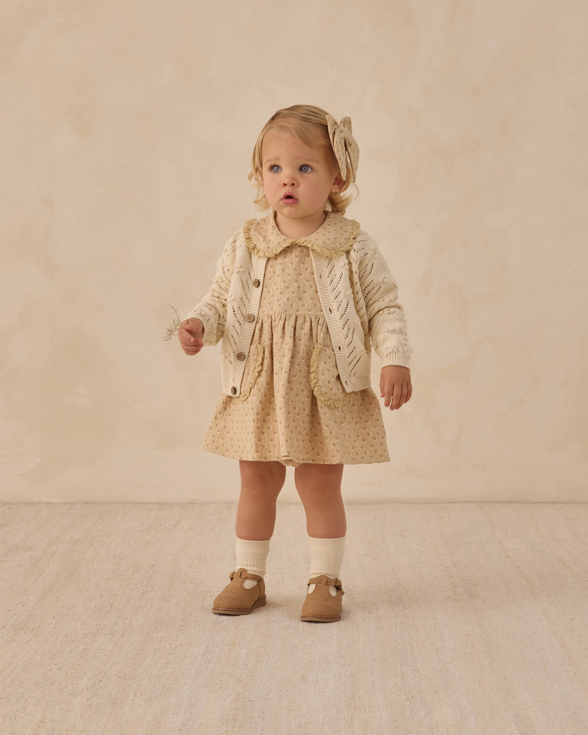 Ruffle Collar Jersey Dress Flower Field - Rylee + Cru | Kids Clothes | Trendy Baby Clothes | Modern Infant Outfits |