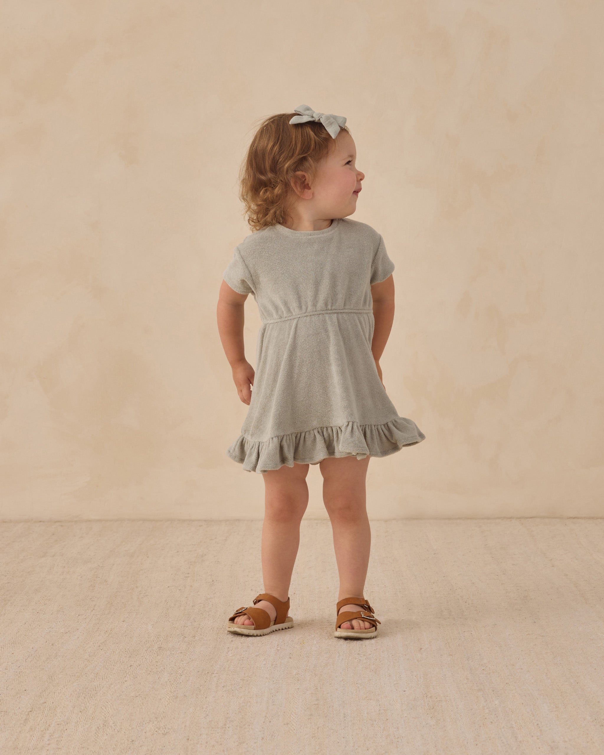 Terry Dress Sage - Rylee + Cru | Kids Clothes | Trendy Baby Clothes | Modern Infant Outfits |