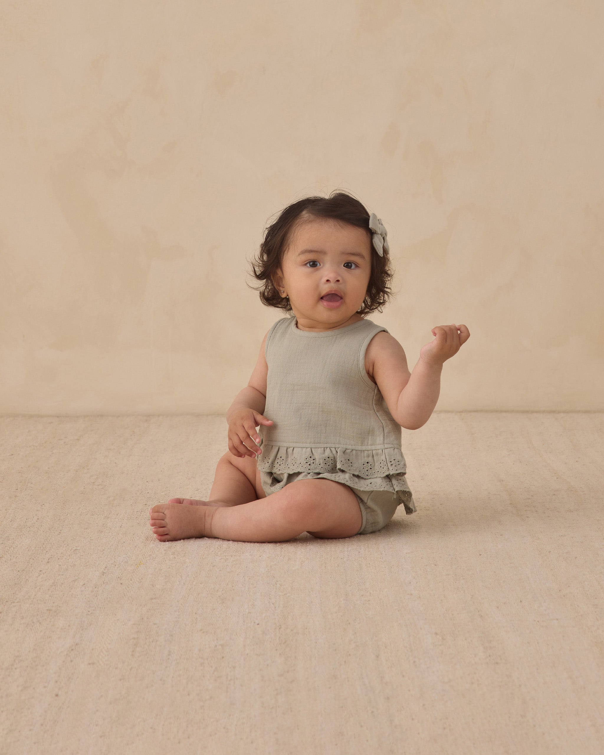 Ruffled Tulip Top + Bloomer Set Sage - Rylee + Cru | Kids Clothes | Trendy Baby Clothes | Modern Infant Outfits |