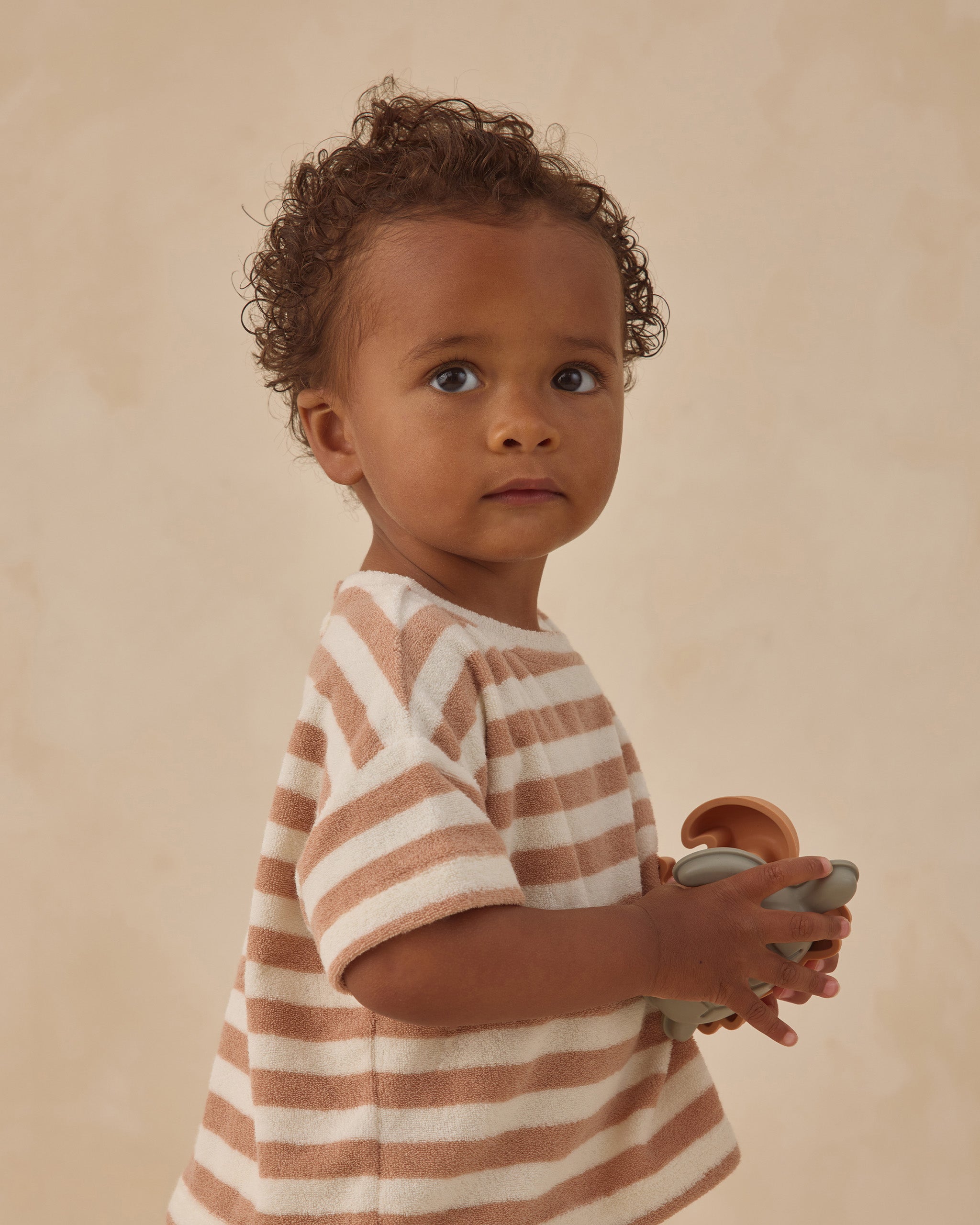 Terry Tee + Short Set Latte Stripe - Rylee + Cru | Kids Clothes | Trendy Baby Clothes | Modern Infant Outfits |