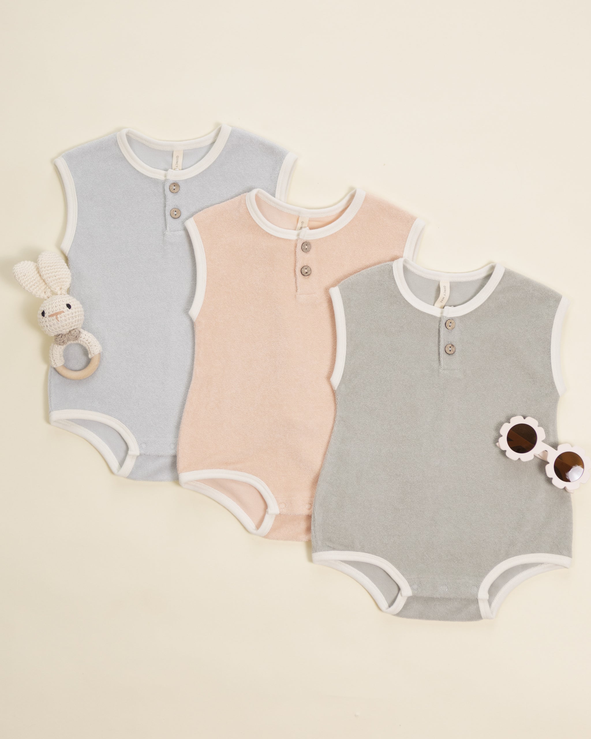 Terry Cloth Romper Melon - Rylee + Cru | Kids Clothes | Trendy Baby Clothes | Modern Infant Outfits |