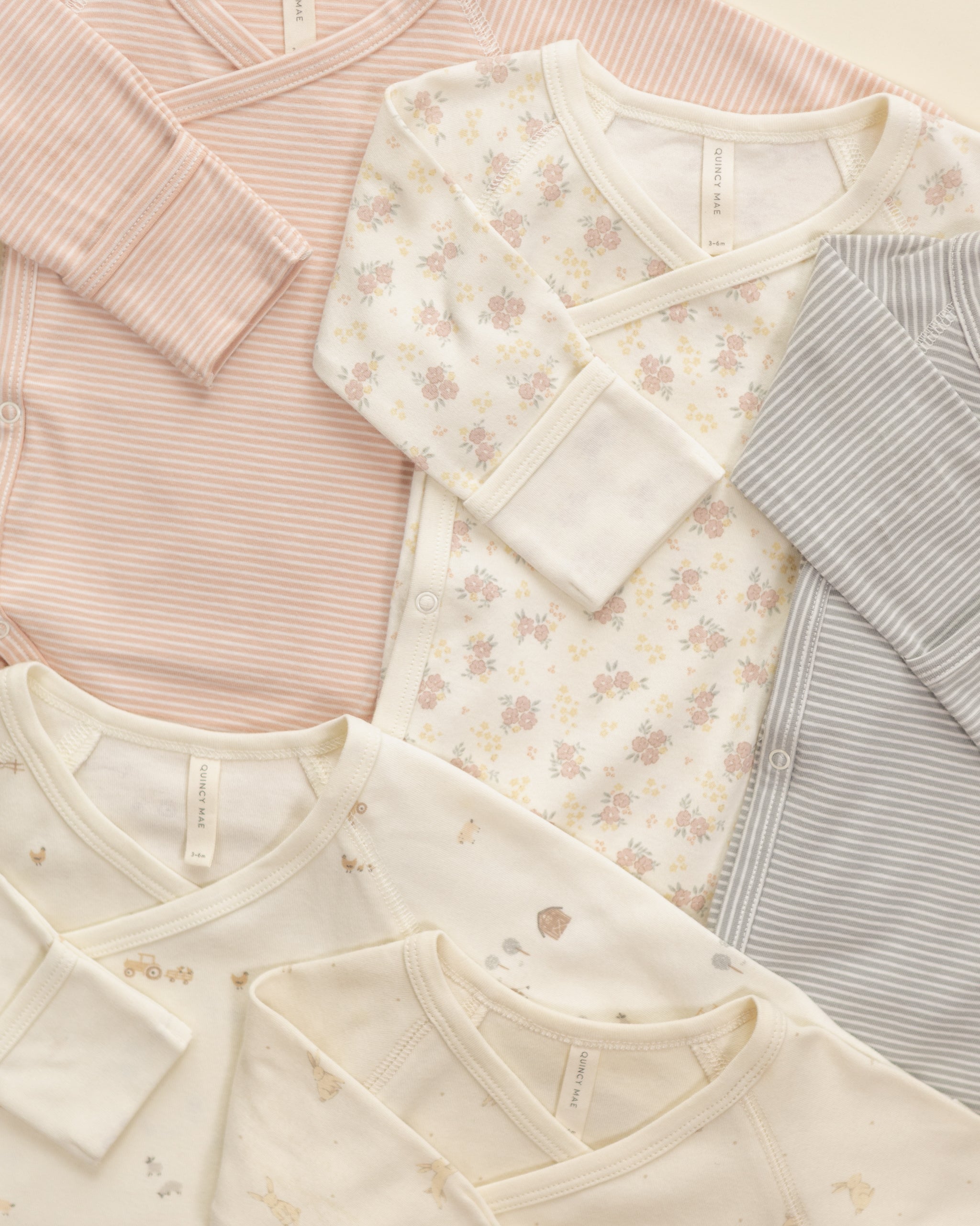 Side Snap Bodysuit Melon Micro Stripe - Rylee + Cru | Kids Clothes | Trendy Baby Clothes | Modern Infant Outfits |