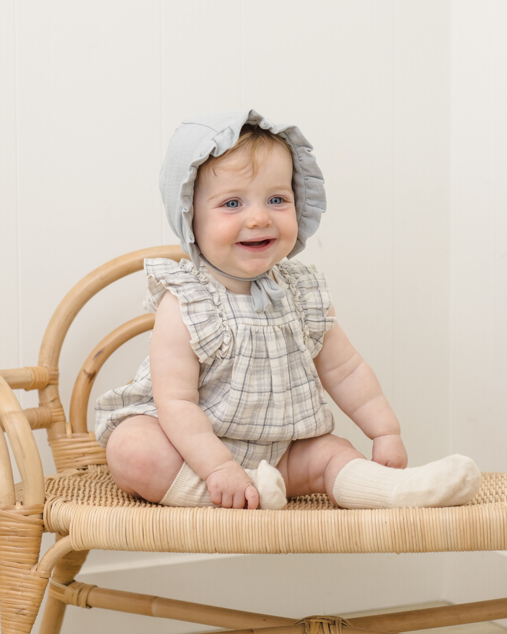 Maya Romper Blue Plaid - Rylee + Cru | Kids Clothes | Trendy Baby Clothes | Modern Infant Outfits |