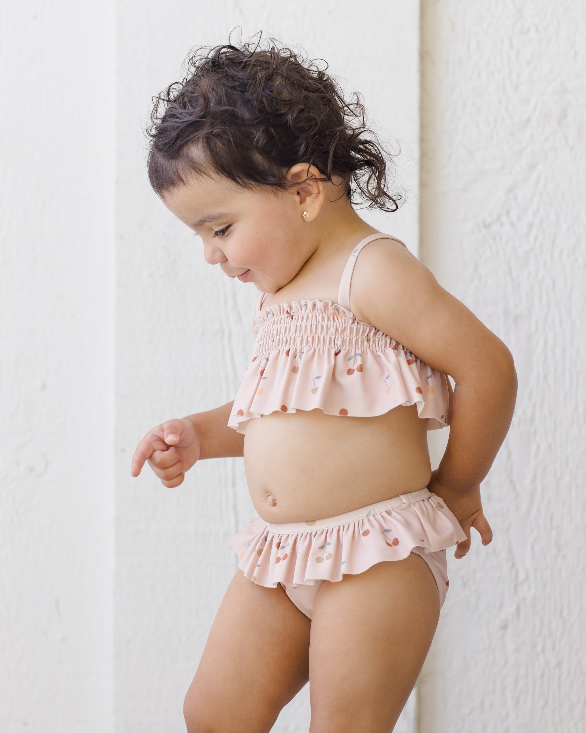 Smocked Ruffle Bikini Cherries - Rylee + Cru | Kids Clothes | Trendy Baby Clothes | Modern Infant Outfits |