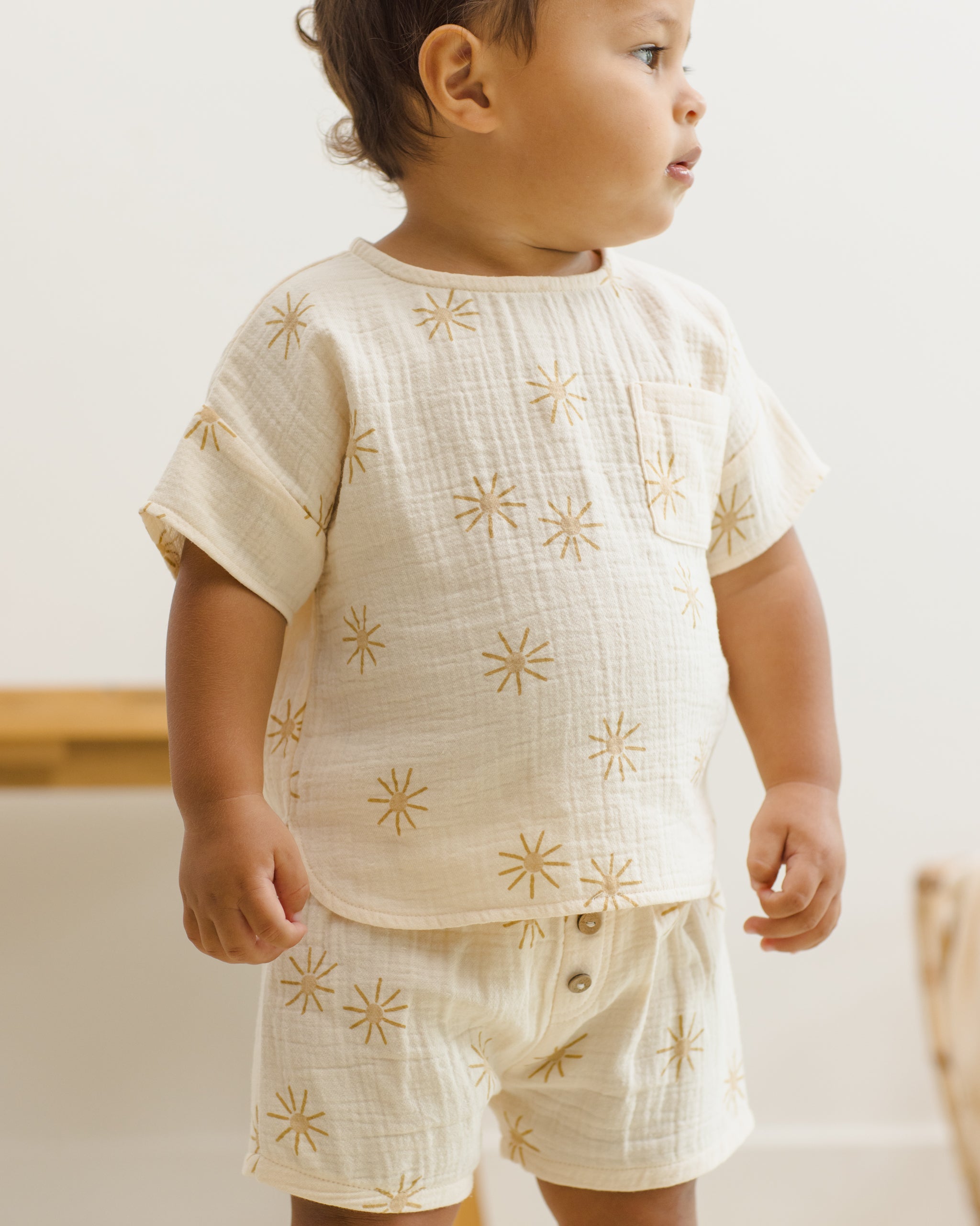 Woven Boxy Top Sunburst - Rylee + Cru | Kids Clothes | Trendy Baby Clothes | Modern Infant Outfits |