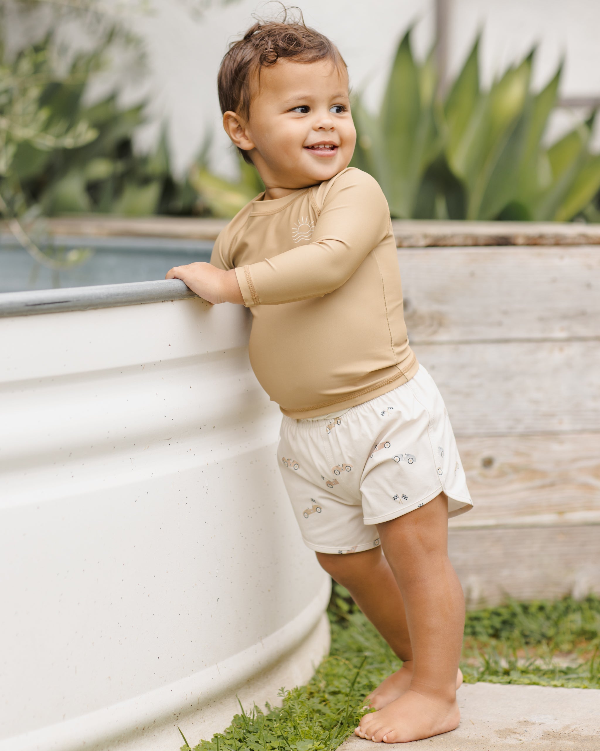 Boys Swim Short Race Car - Rylee + Cru | Kids Clothes | Trendy Baby Clothes | Modern Infant Outfits |