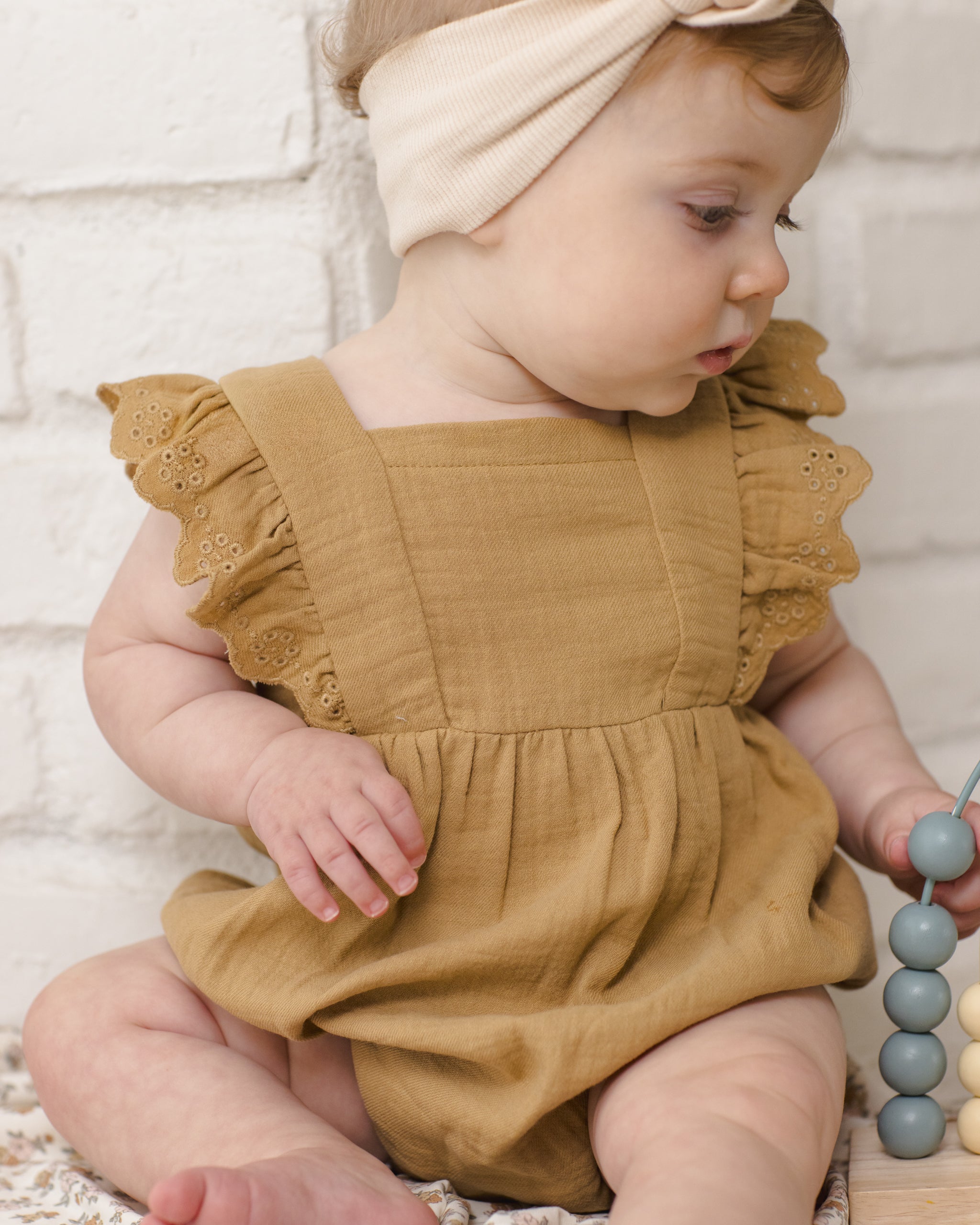 Naomi Romper Honey - Rylee + Cru | Kids Clothes | Trendy Baby Clothes | Modern Infant Outfits |