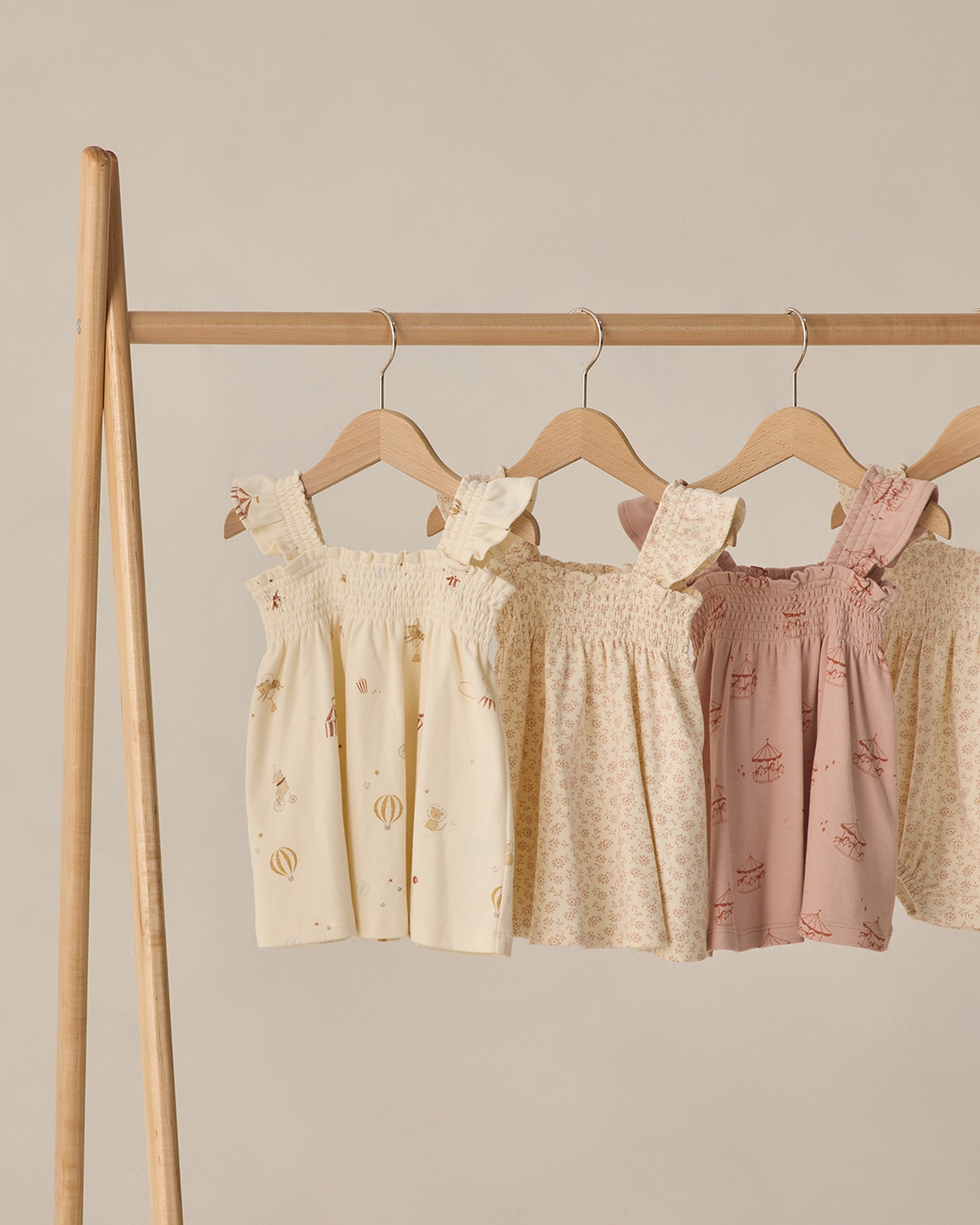 Smocked Jersey Dress Carousel - Rylee + Cru | Kids Clothes | Trendy Baby Clothes | Modern Infant Outfits |