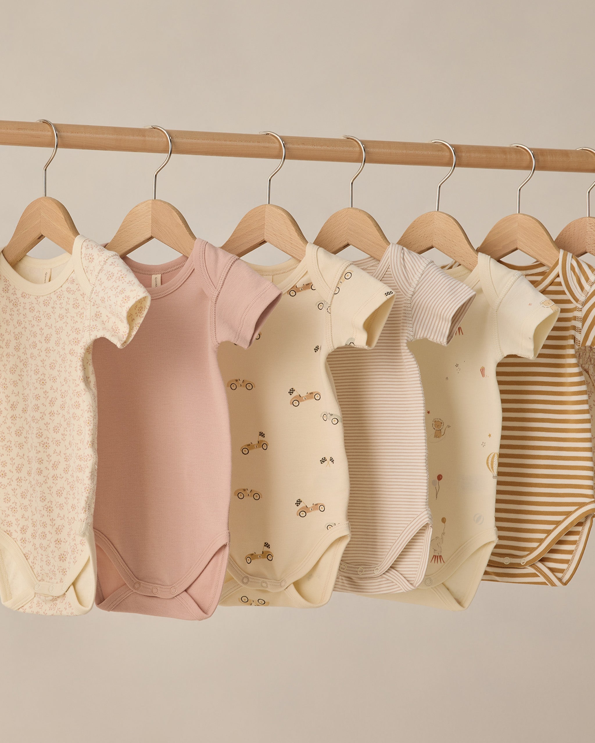 Short Sleeve Bodysuit Pack Carnival, Honey Stripe - Rylee + Cru | Kids Clothes | Trendy Baby Clothes | Modern Infant Outfits |