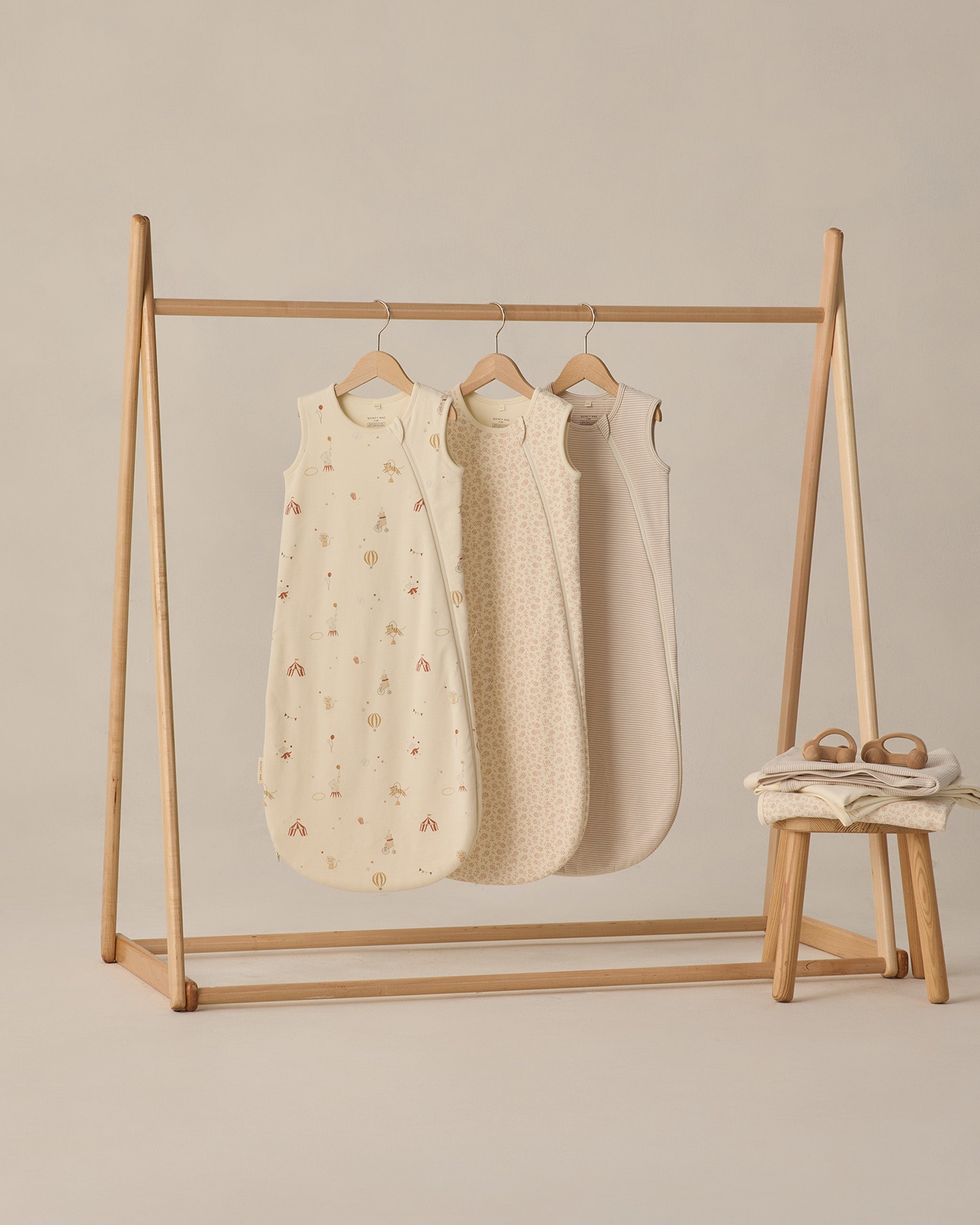 Jersey Sleep Bag Oat Micro Stripe - Rylee + Cru | Kids Clothes | Trendy Baby Clothes | Modern Infant Outfits |