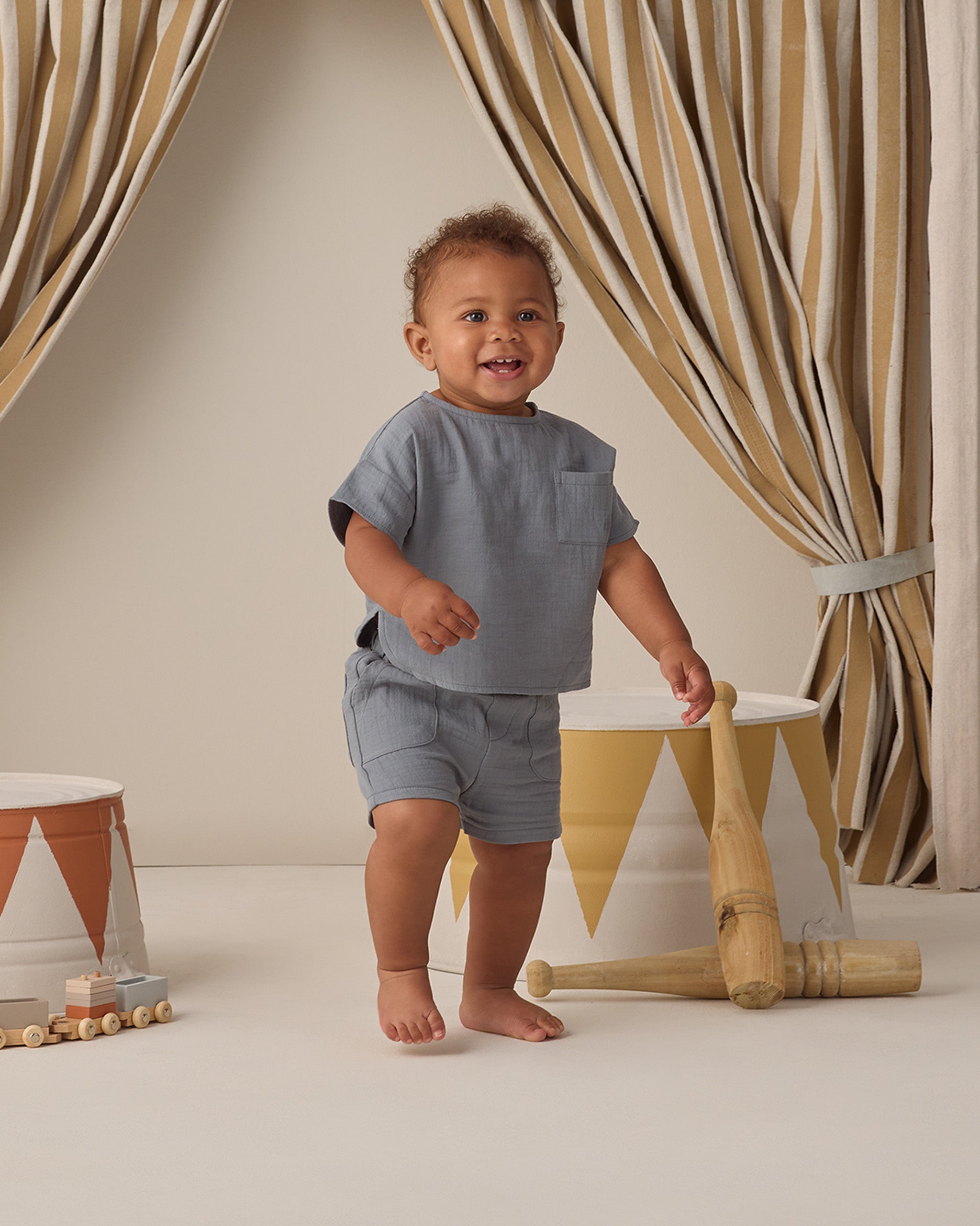 Utility Short Ocean - Rylee + Cru | Kids Clothes | Trendy Baby Clothes | Modern Infant Outfits |