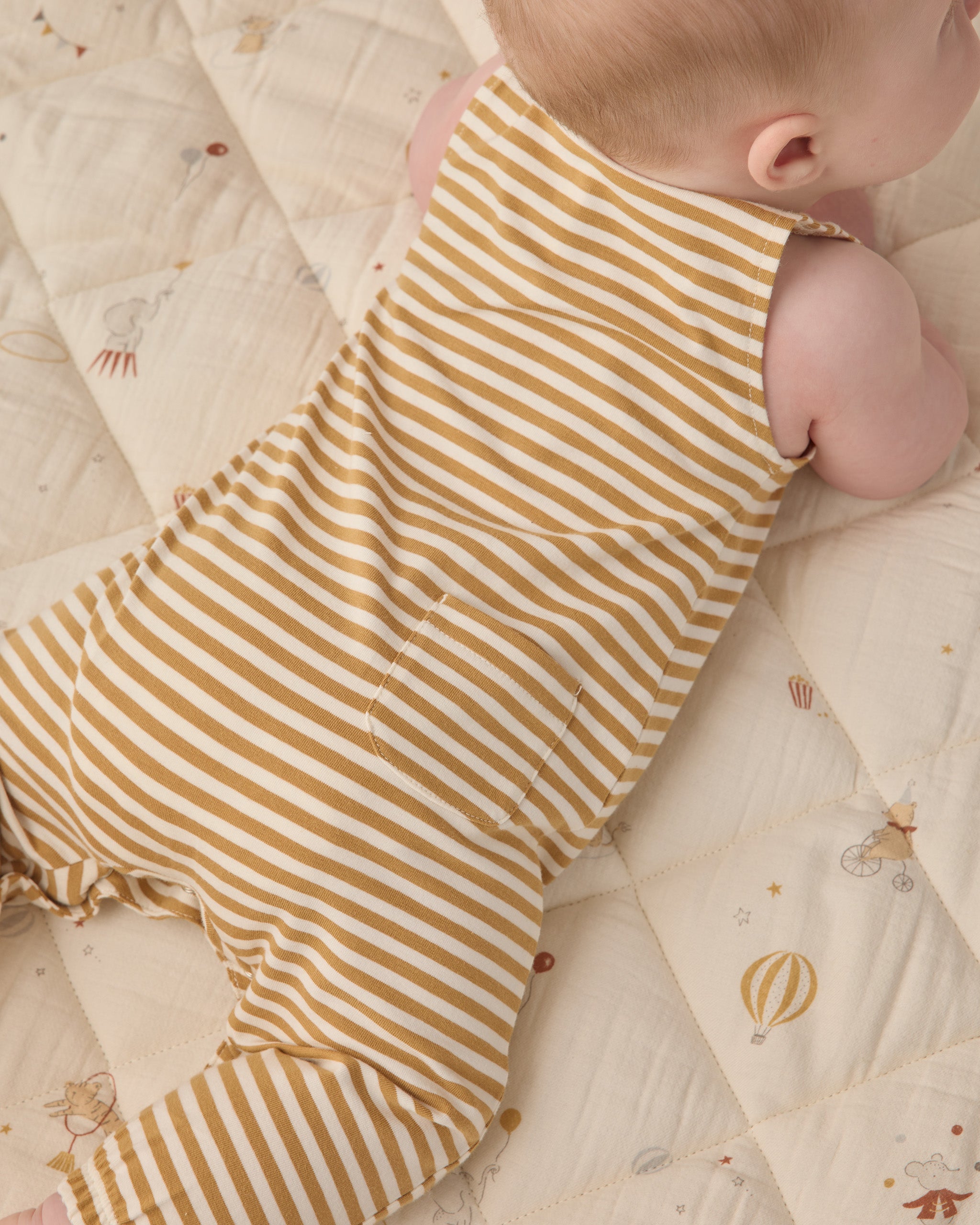 Sleeveless Jumpsuit Honey Stripe - Rylee + Cru | Kids Clothes | Trendy Baby Clothes | Modern Infant Outfits |