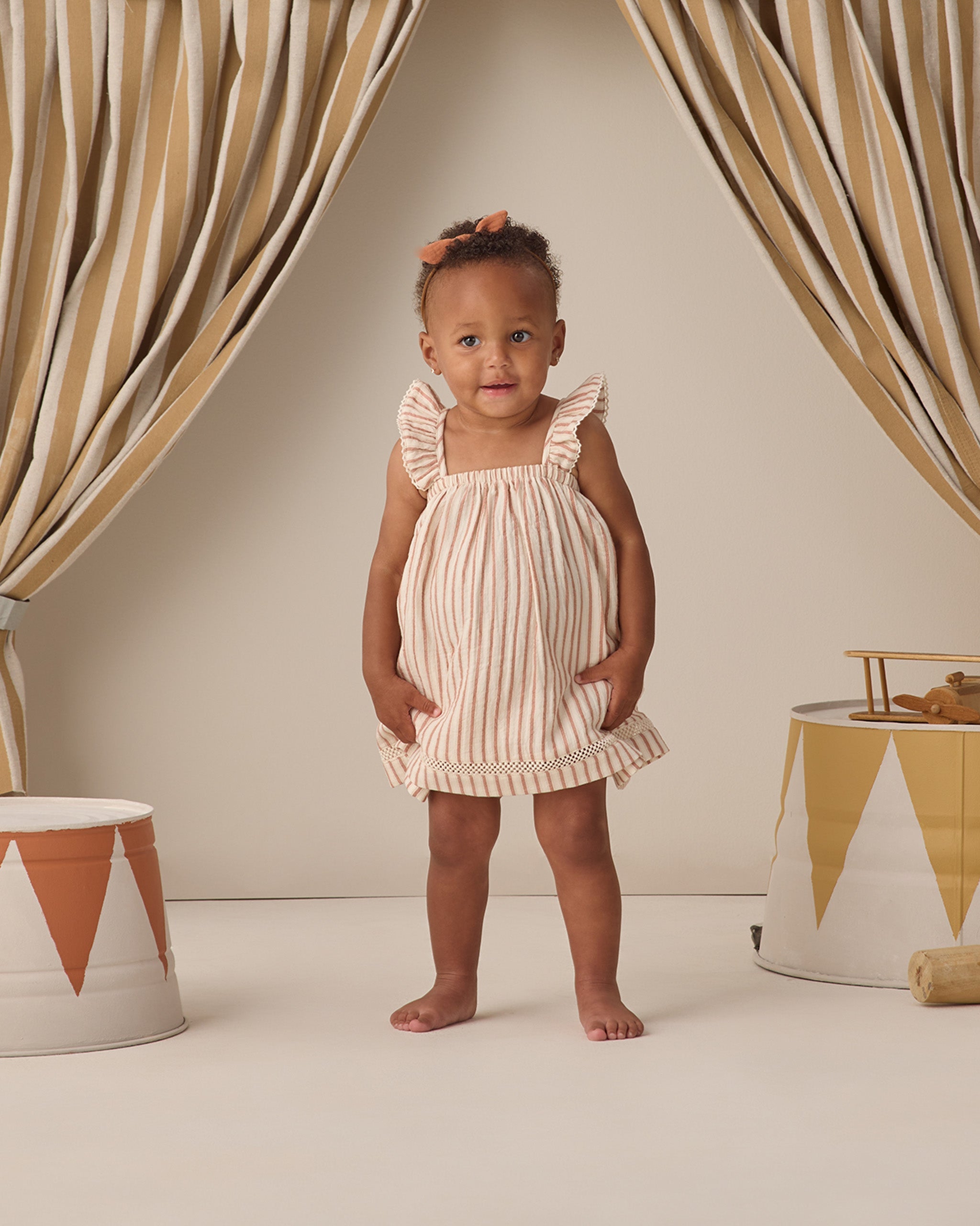 Ruffle Tank Dress Vintage Stripe - Rylee + Cru | Kids Clothes | Trendy Baby Clothes | Modern Infant Outfits |