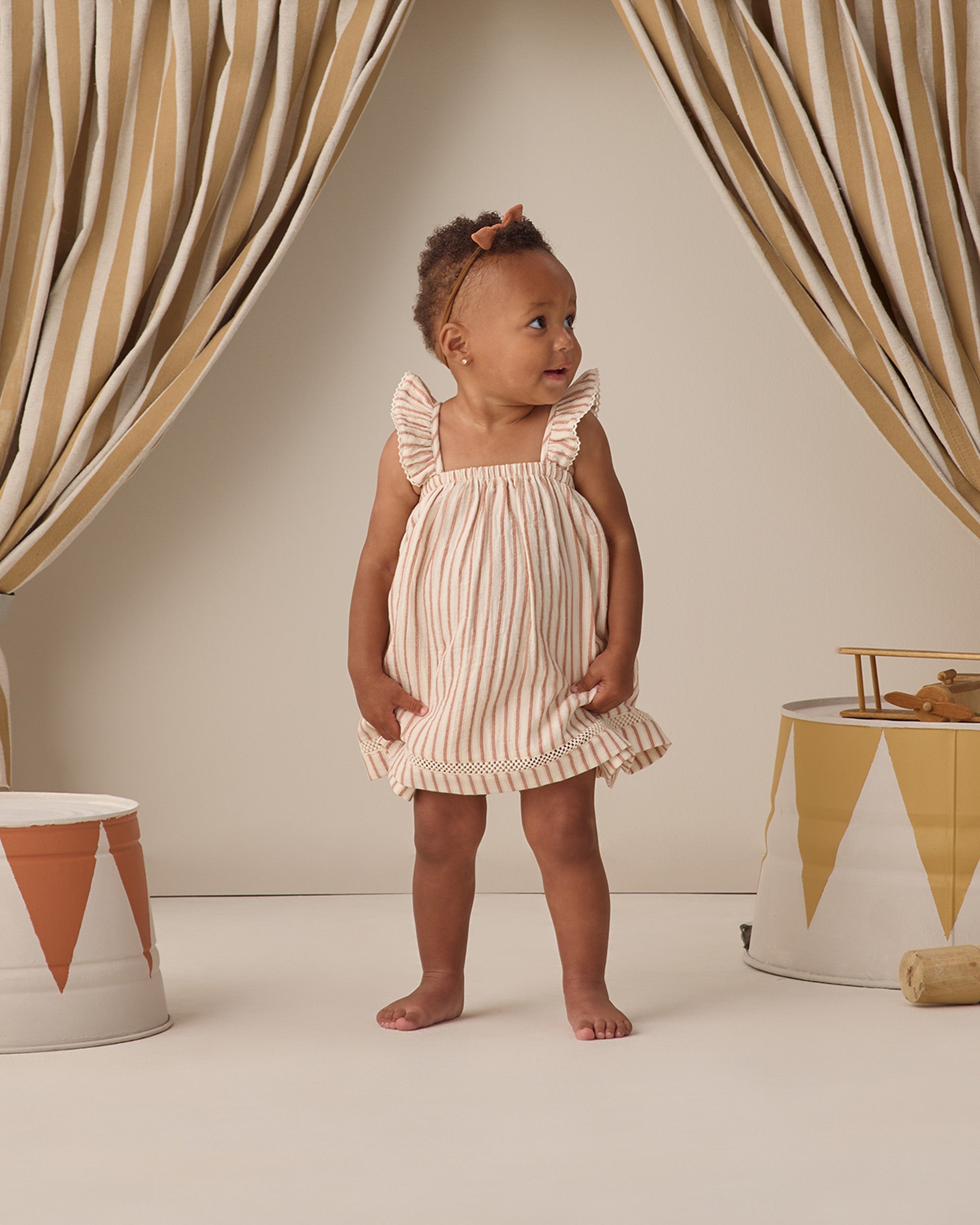 Ruffle Tank Dress Vintage Stripe - Rylee + Cru | Kids Clothes | Trendy Baby Clothes | Modern Infant Outfits |