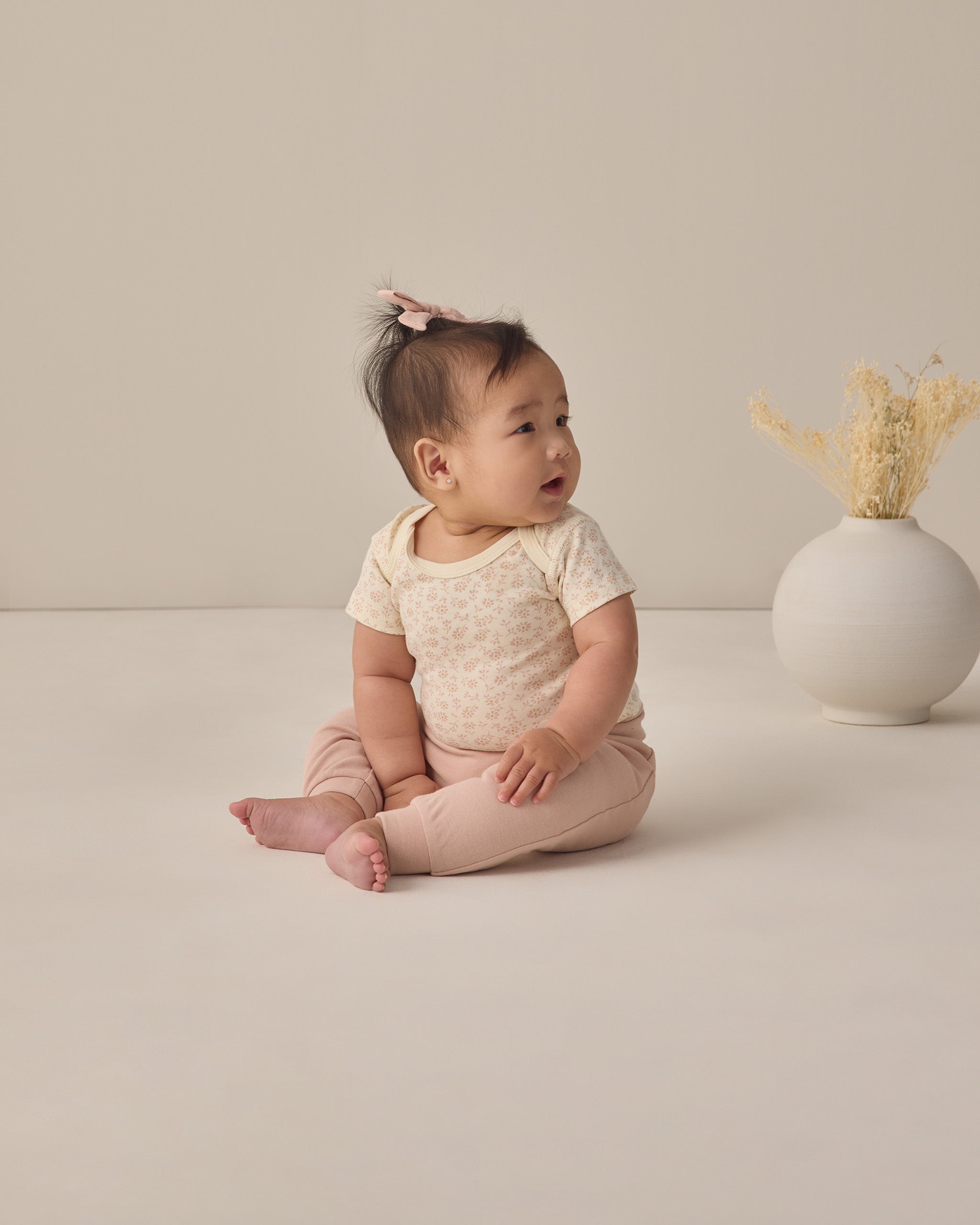 Short Sleeve Bodysuit Pack Ditsy, Blush - Rylee + Cru | Kids Clothes | Trendy Baby Clothes | Modern Infant Outfits |