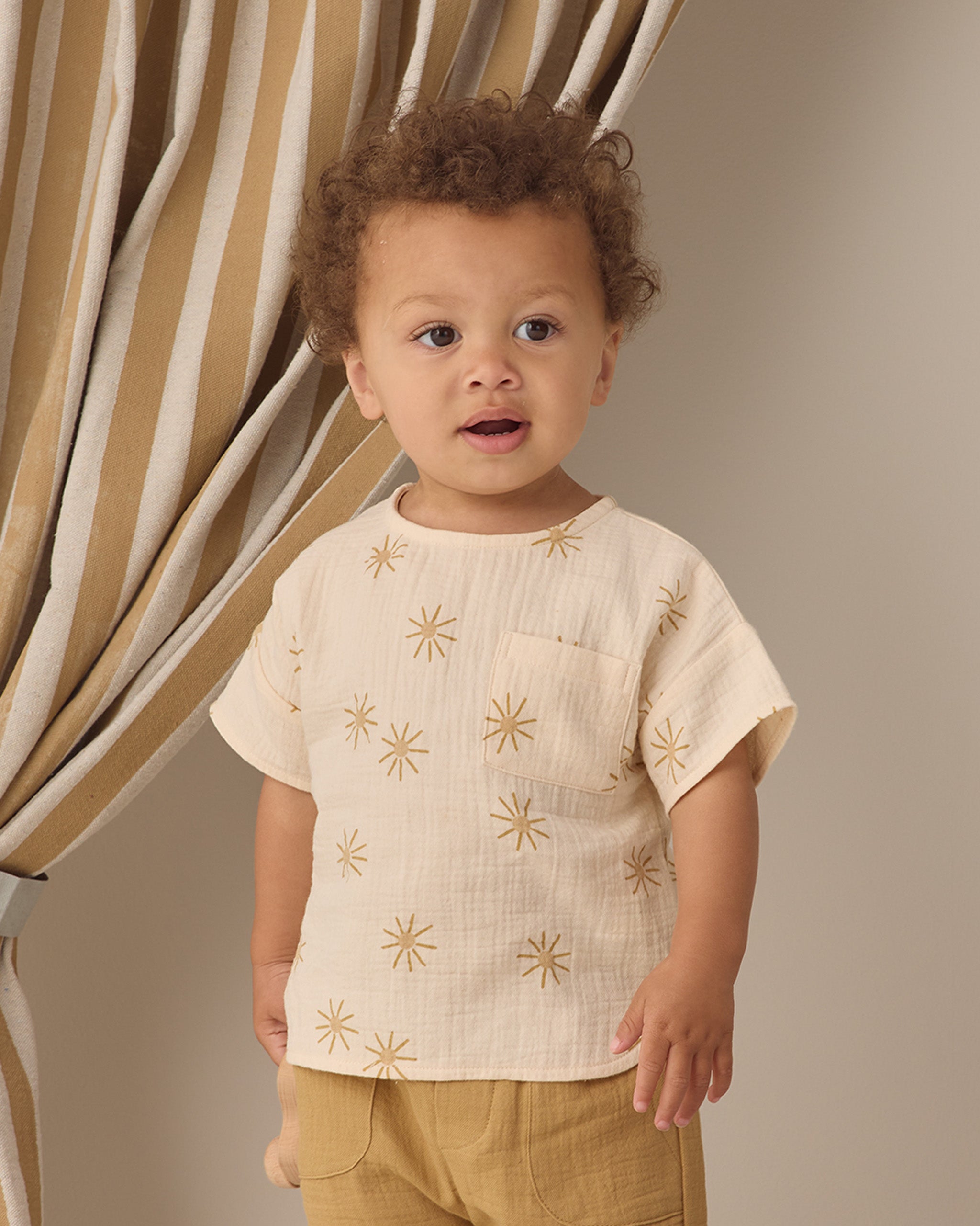 Woven Boxy Top Sunburst - Rylee + Cru | Kids Clothes | Trendy Baby Clothes | Modern Infant Outfits |